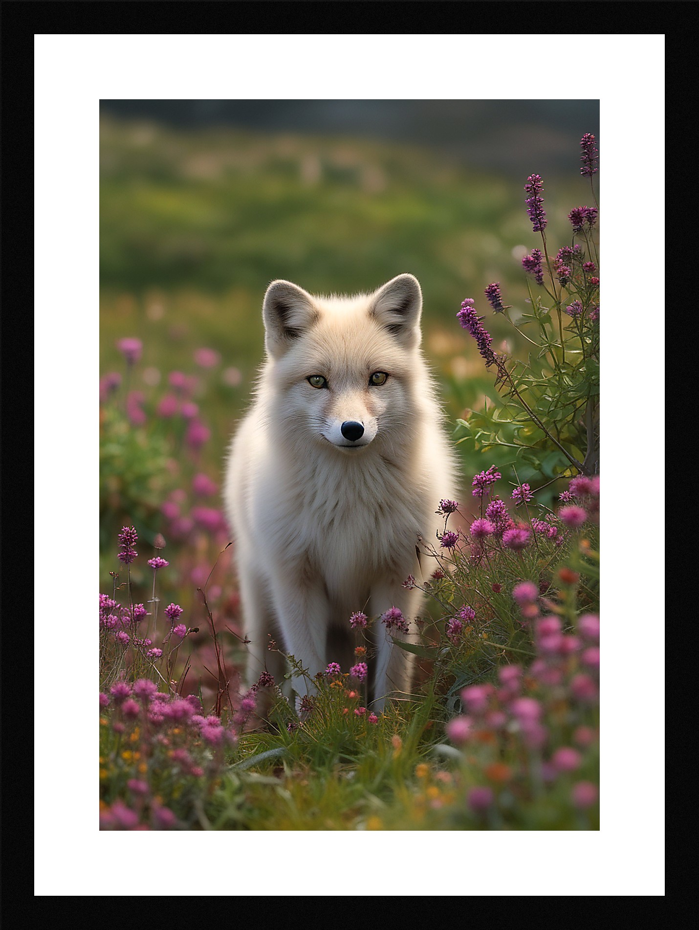 Moody Arctic Fox Framed Wall Art Poster Canvas Print Picture
