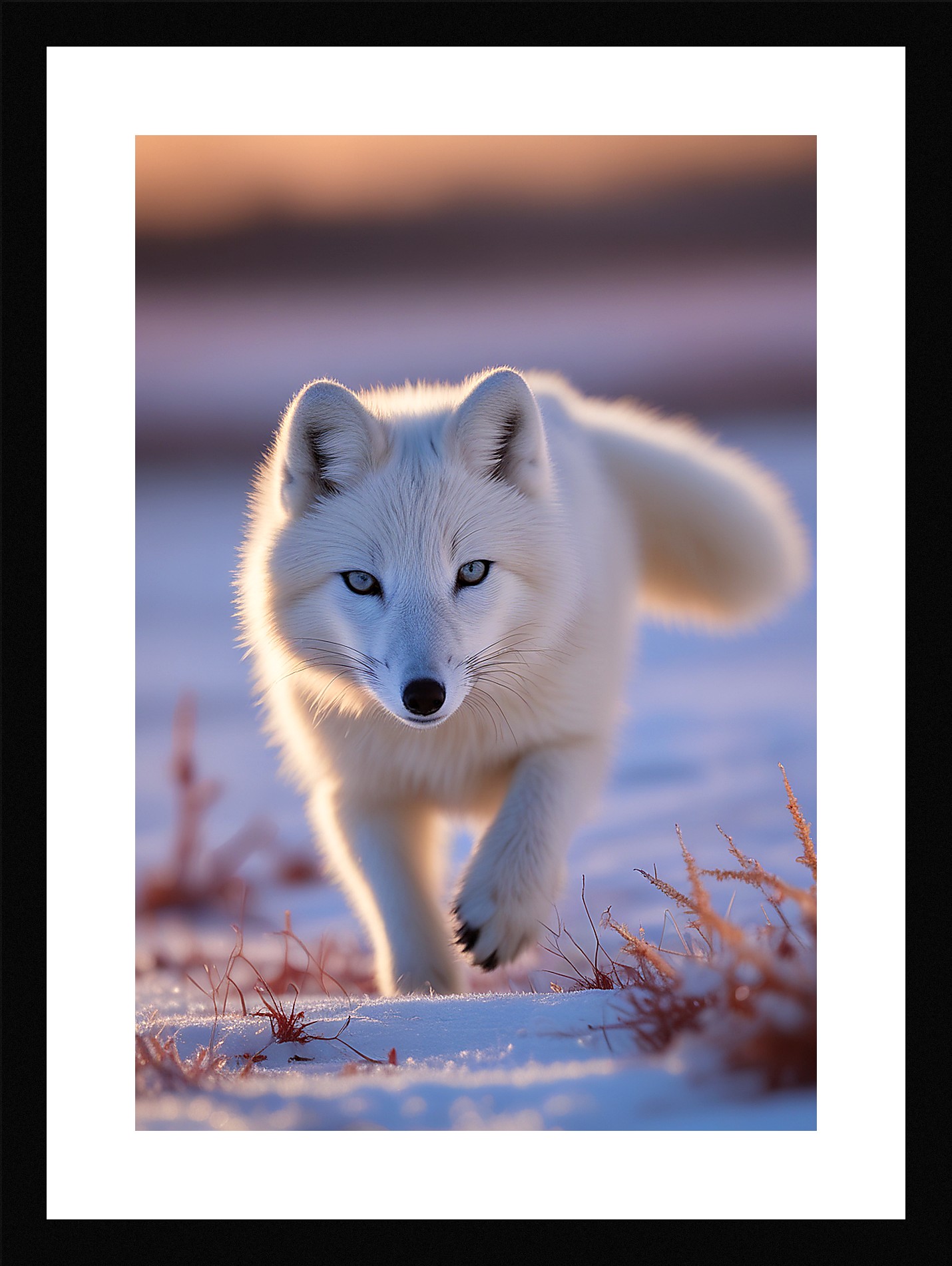 Vibrant Arctic Fox Framed Wall Art Poster Canvas Print Picture