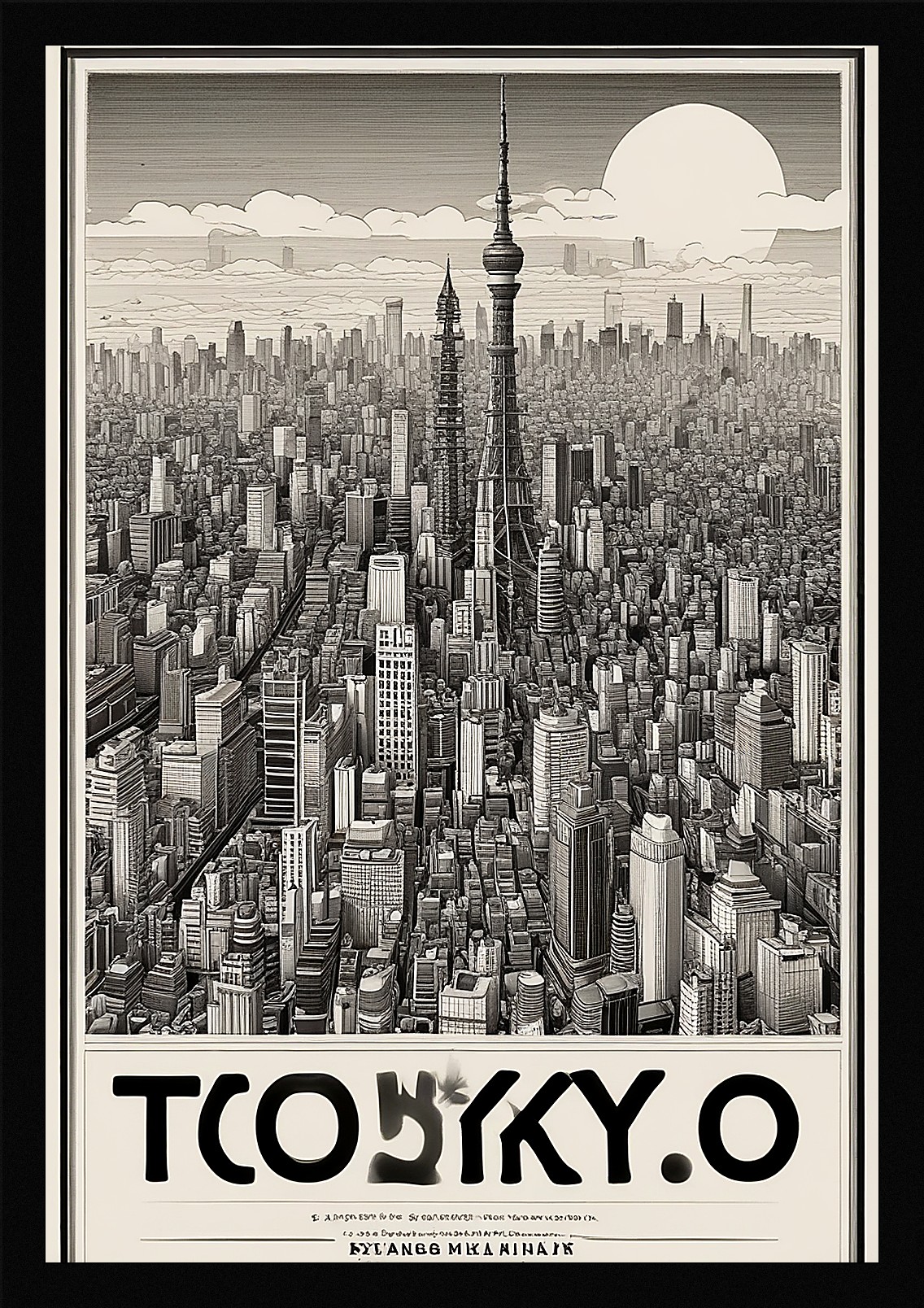 Intimate Tokyo Skyline Framed Wall Art Poster Canvas Print Picture