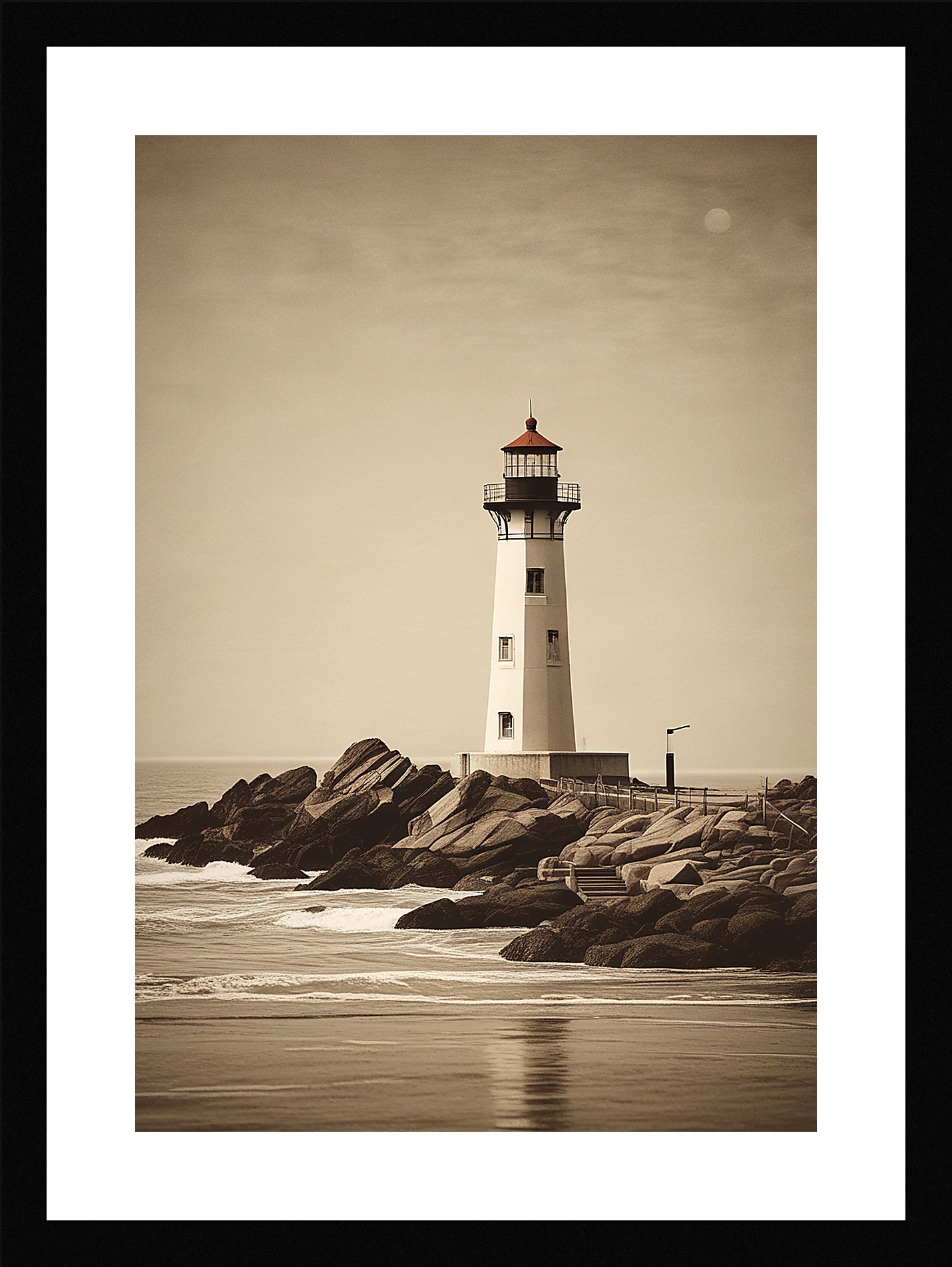 Modern Lighthouse Framed Wall Art Poster Canvas Print Picture