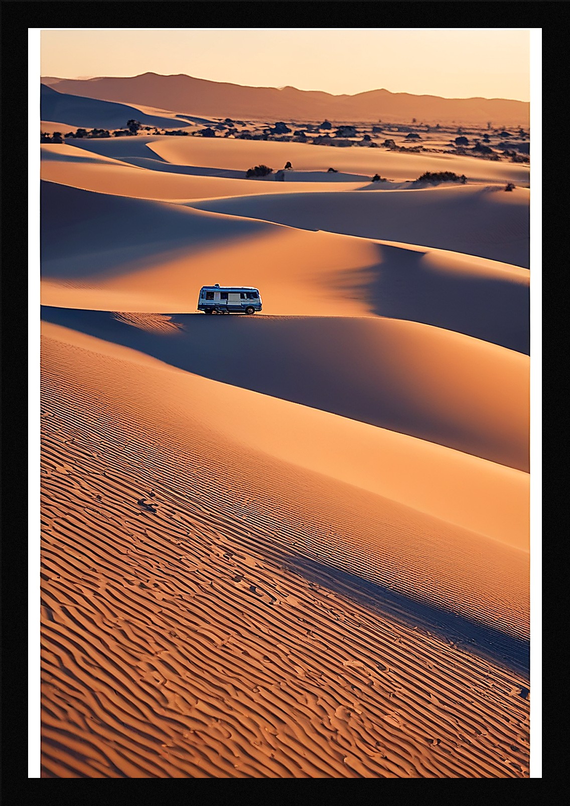 Vibrant Desert Dunes Framed Wall Art Poster Canvas Print Picture