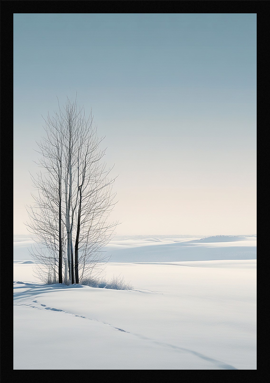 Vibrant Winter Snowscape Framed Wall Art Poster Canvas Print Picture