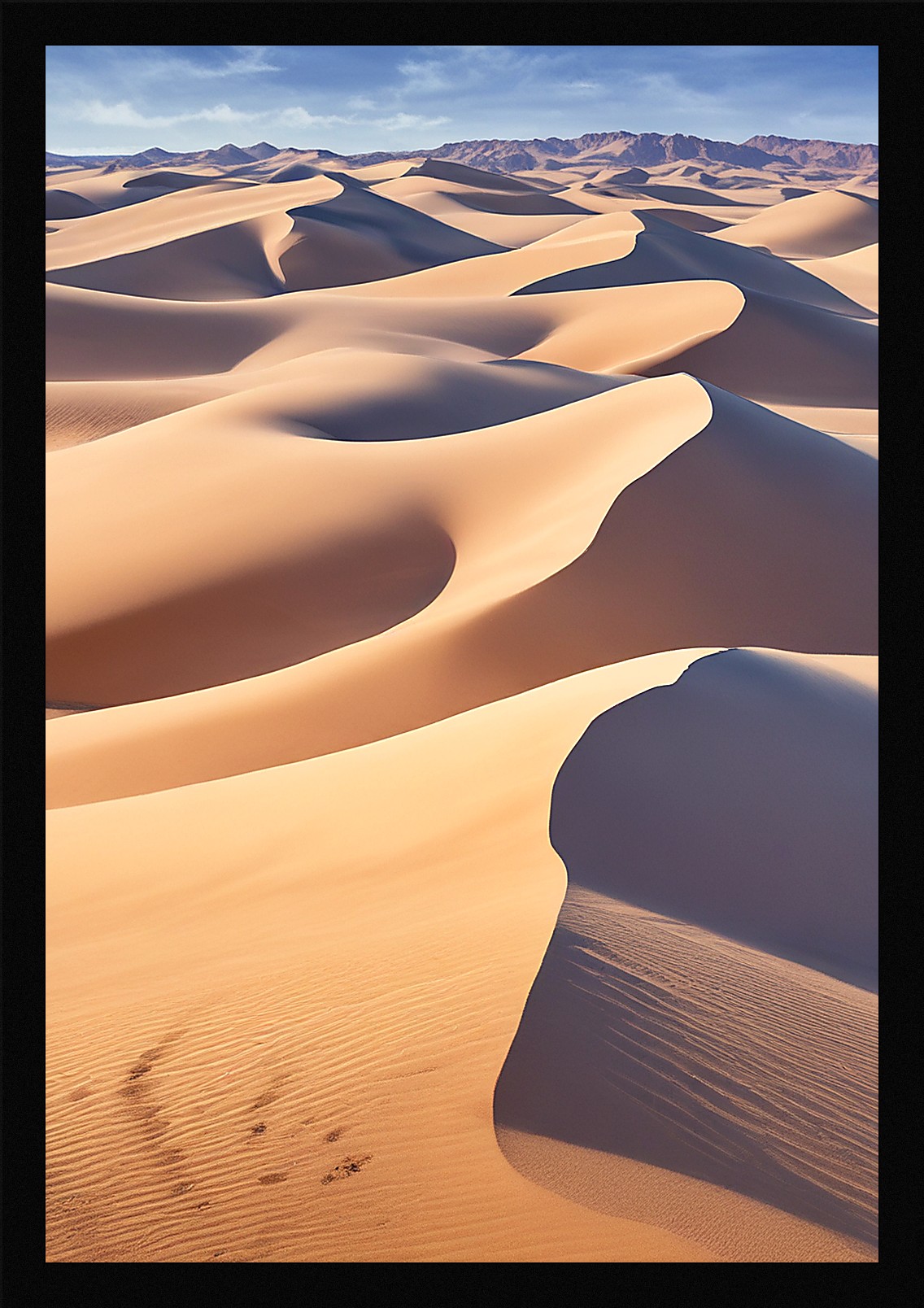 Vibrant Desert Dunes Framed Wall Art Poster Canvas Print Picture