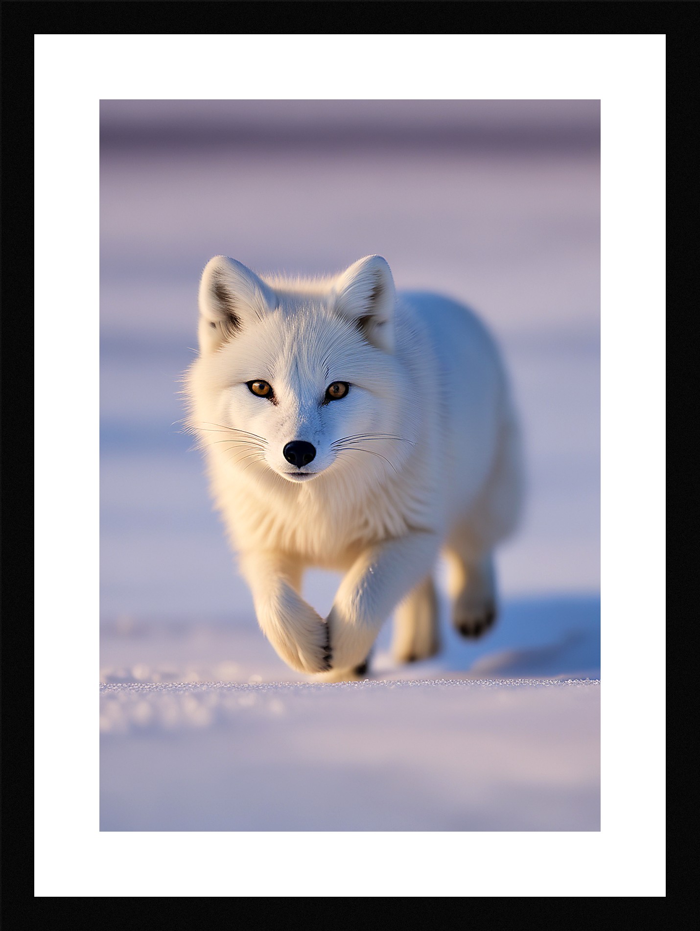 Intimate Arctic Fox Framed Wall Art Poster Canvas Print Picture