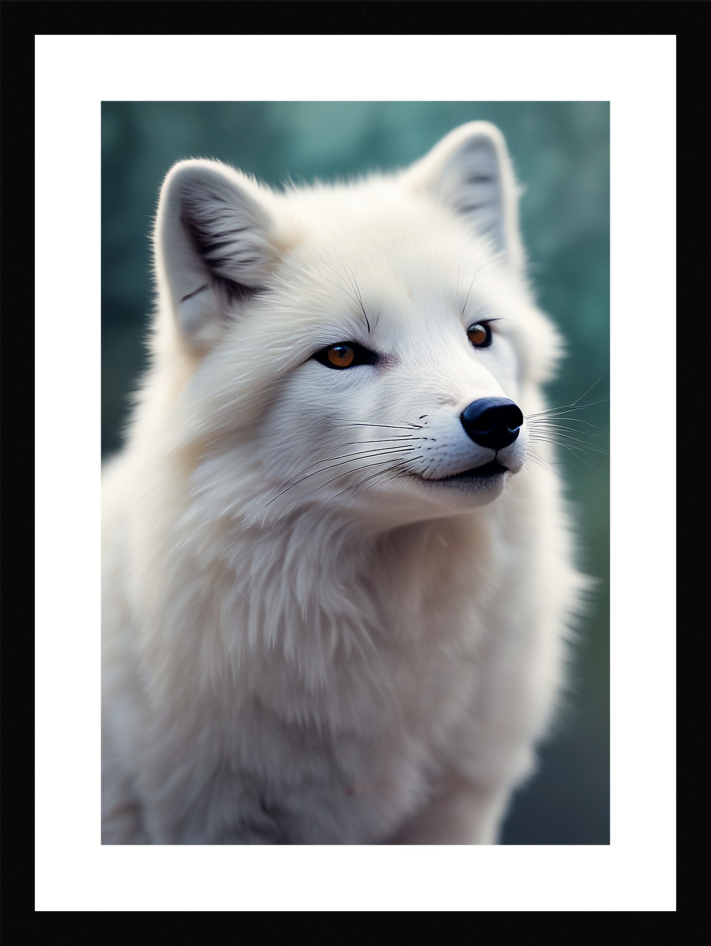 Intimate Arctic Fox Framed Wall Art Poster Canvas Print Picture