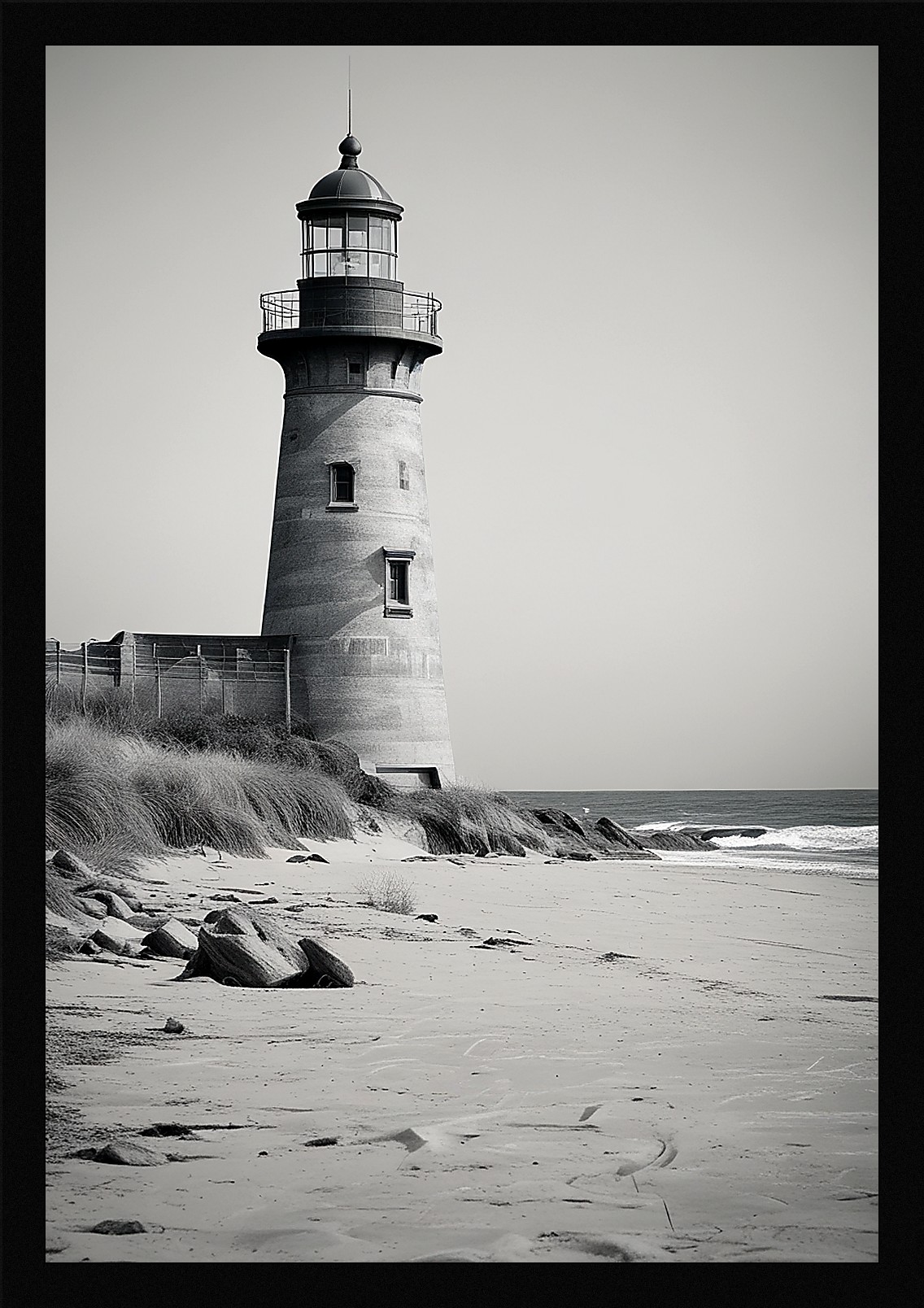 Nostalgic Lighthouse Framed Wall Art Poster Canvas Print Picture