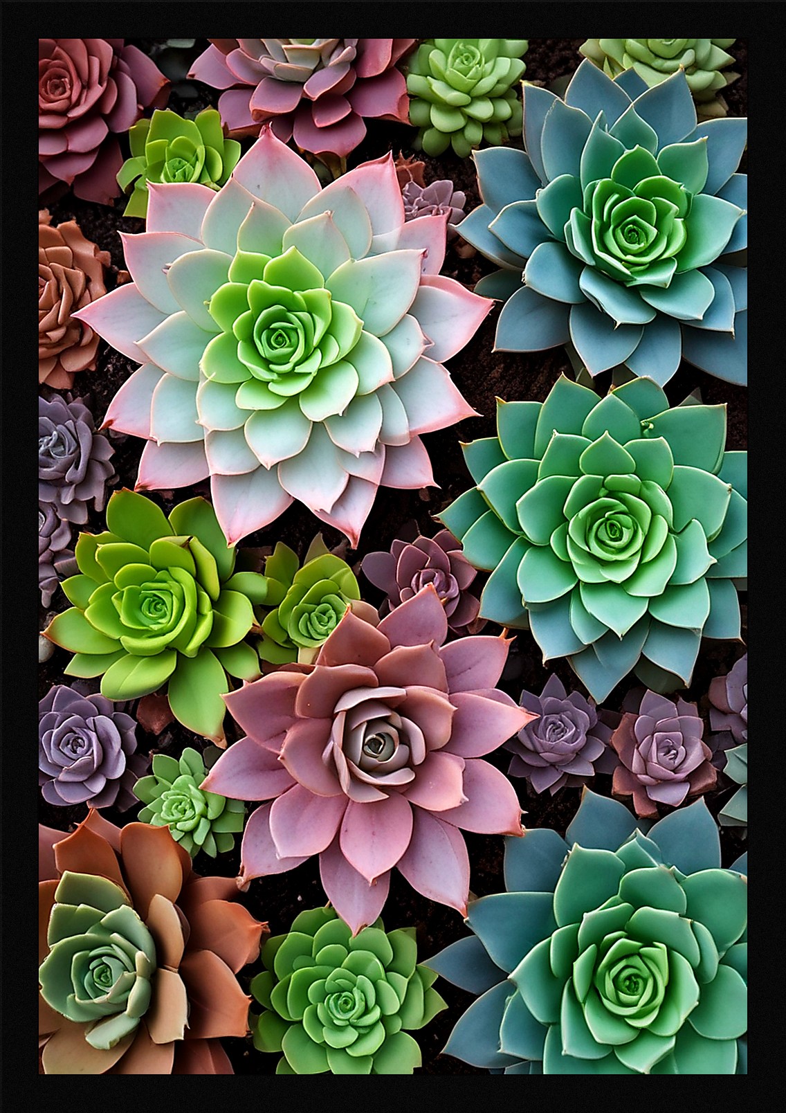 Modern Succulent Framed Wall Art Poster Canvas Print Picture