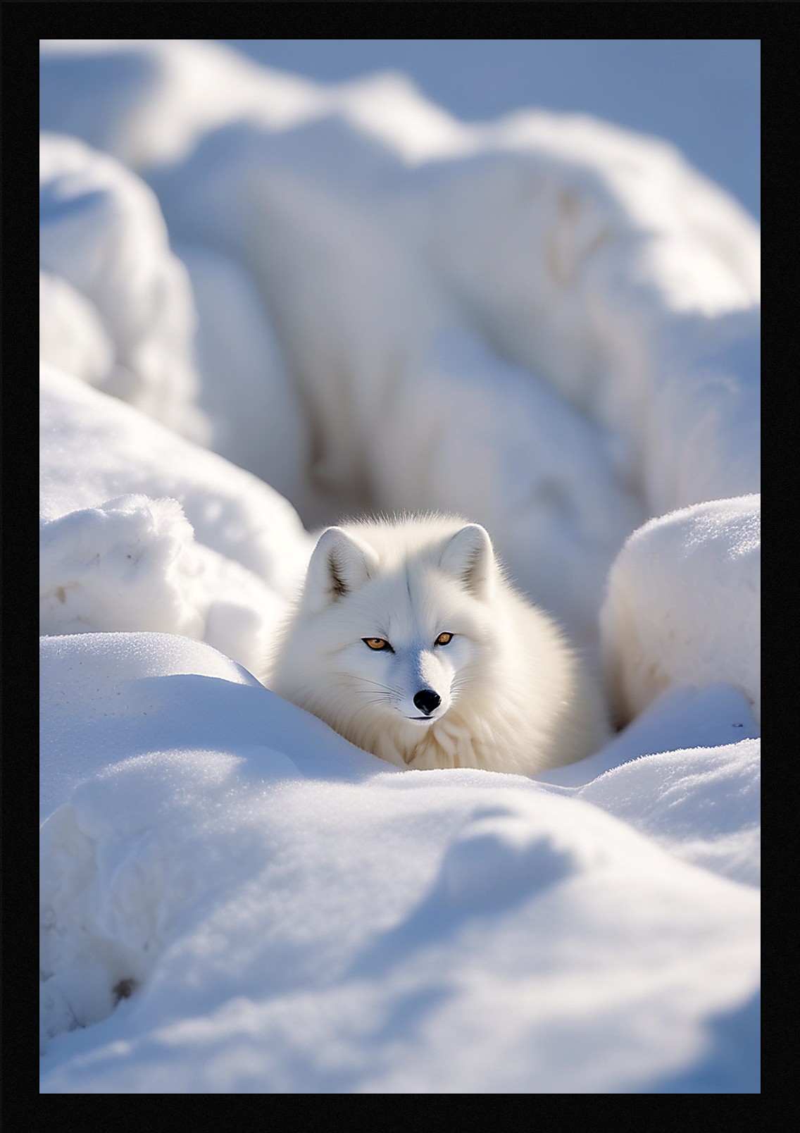 Epic Arctic Fox Framed Wall Art Poster Canvas Print Picture