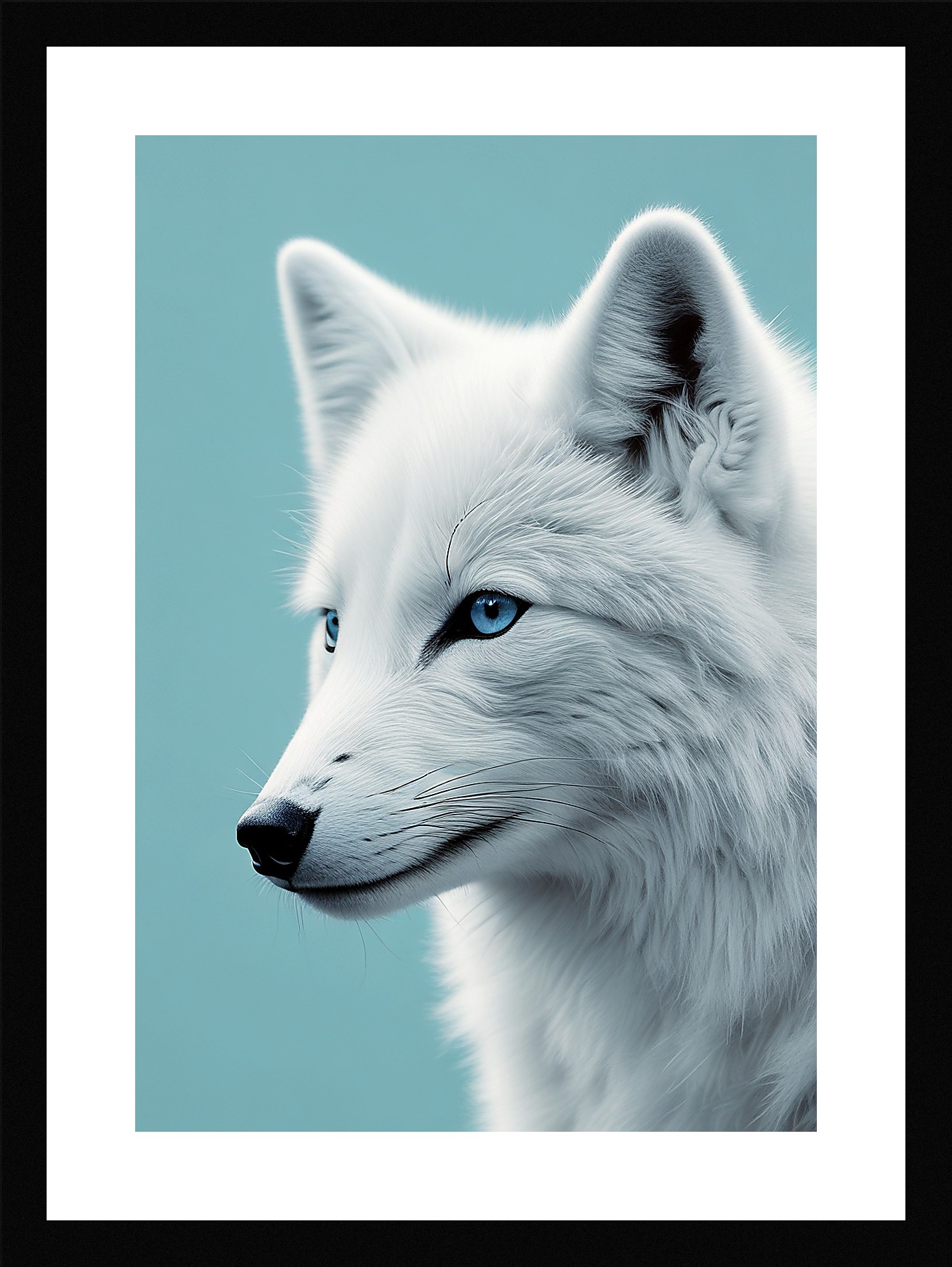Epic Arctic Fox Framed Wall Art Poster Canvas Print Picture