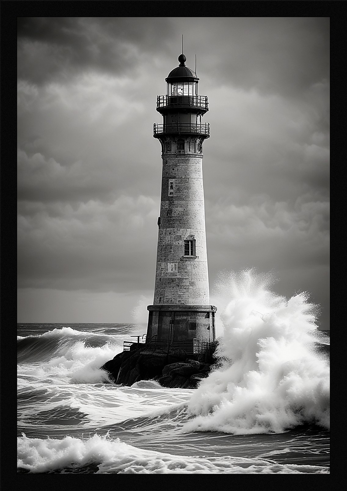 Nostalgic Lighthouse Framed Wall Art Poster Canvas Print Picture