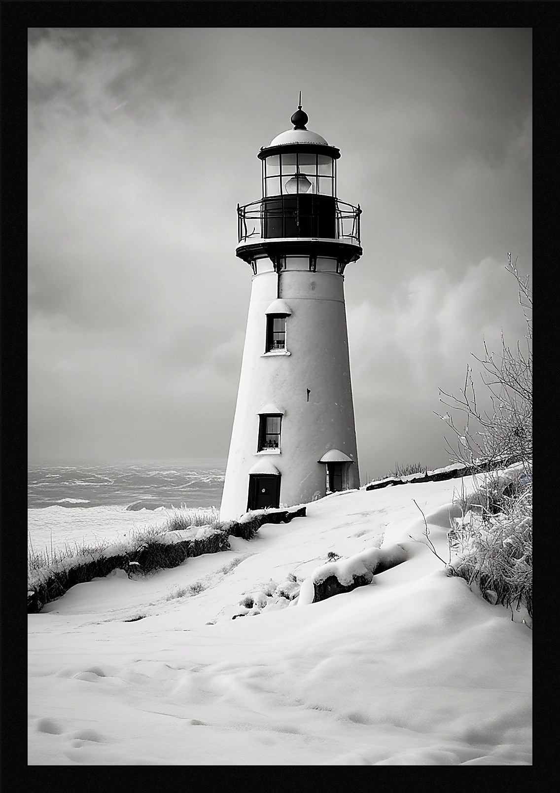 Nostalgic Lighthouse Framed Wall Art Poster Canvas Print Picture