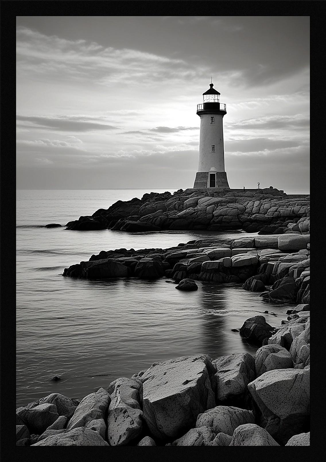 Modern Lighthouse Framed Wall Art Poster Canvas Print Picture