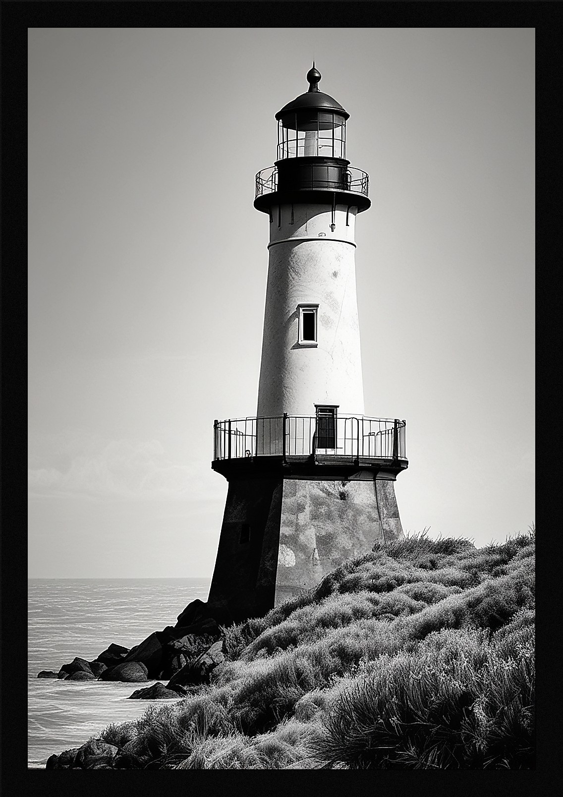 Modern Lighthouse Framed Wall Art Poster Canvas Print Picture