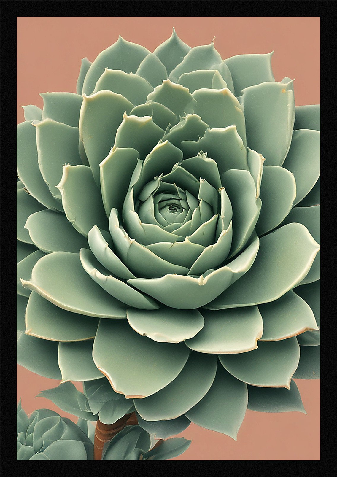 Modern Succulent Framed Wall Art Poster Canvas Print Picture