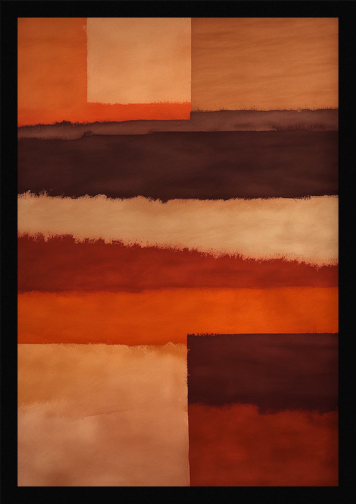 Bold Color Field Framed Wall Art Poster Canvas Print Picture