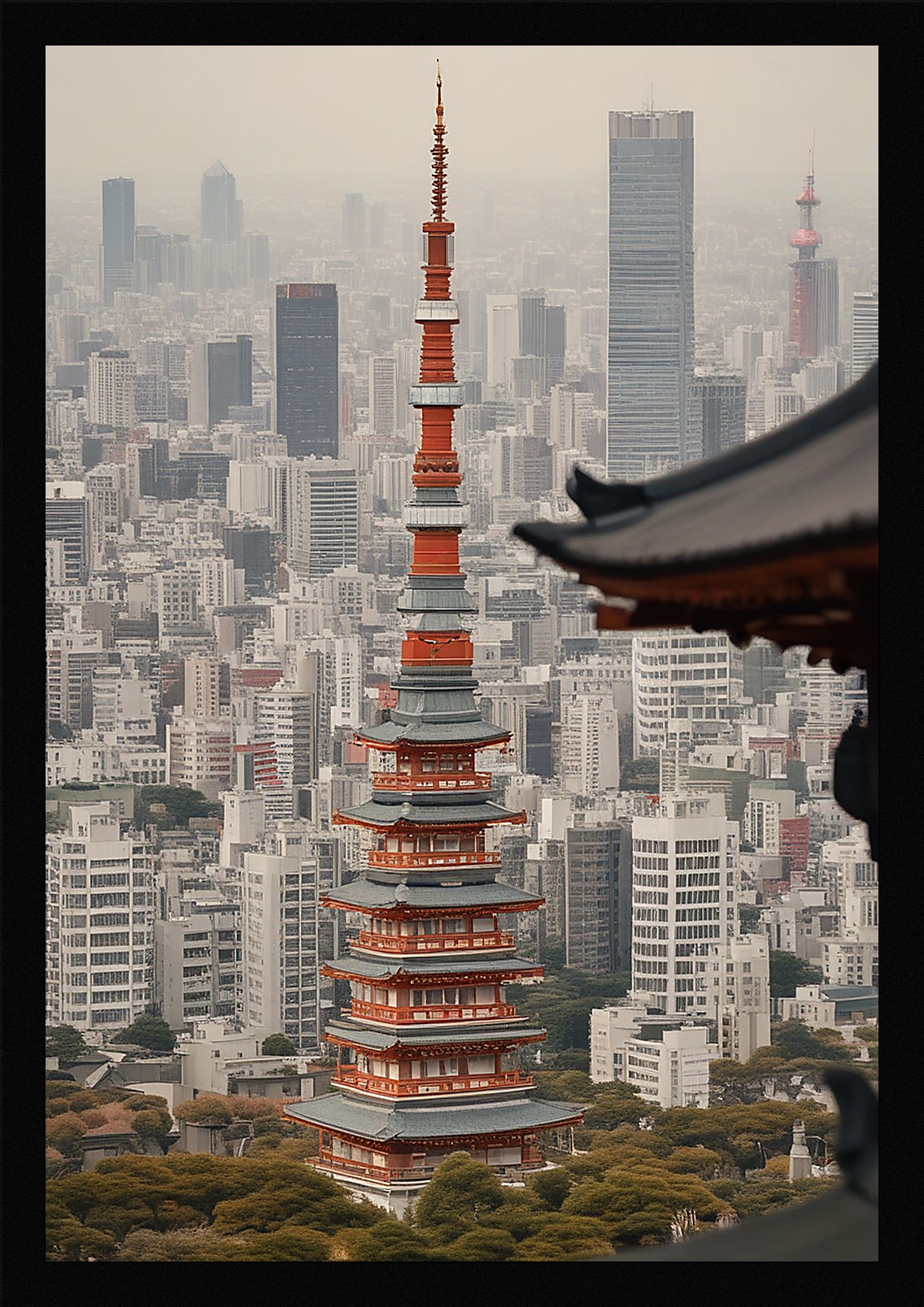 Intimate Tokyo Skyline Framed Wall Art Poster Canvas Print Picture