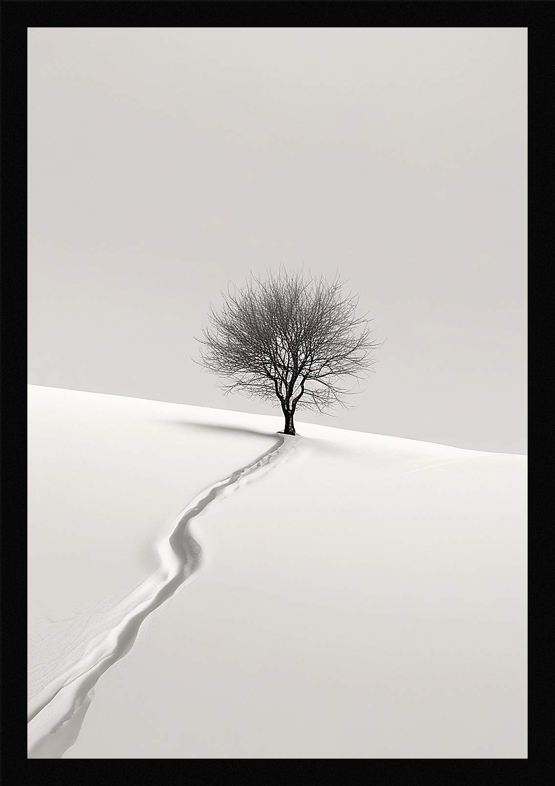 Serene Winter Snowscape Framed Wall Art Poster Canvas Print Picture