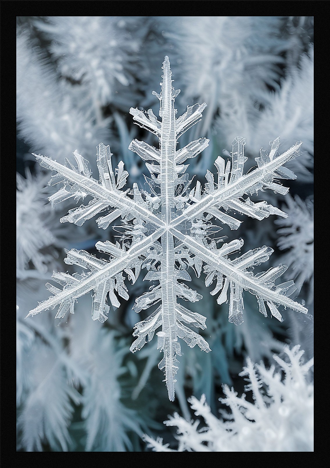 Serene Winter Snowscape Framed Wall Art Poster Canvas Print Picture