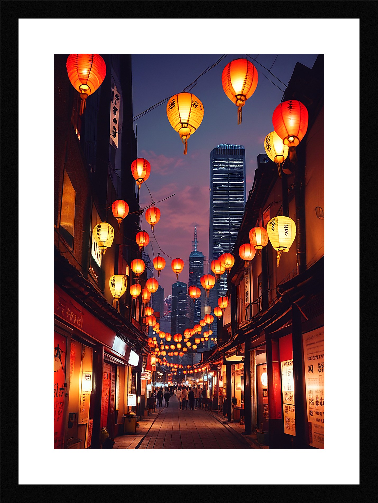 Vibrant Tokyo Skyline Framed Wall Art Poster Canvas Print Picture