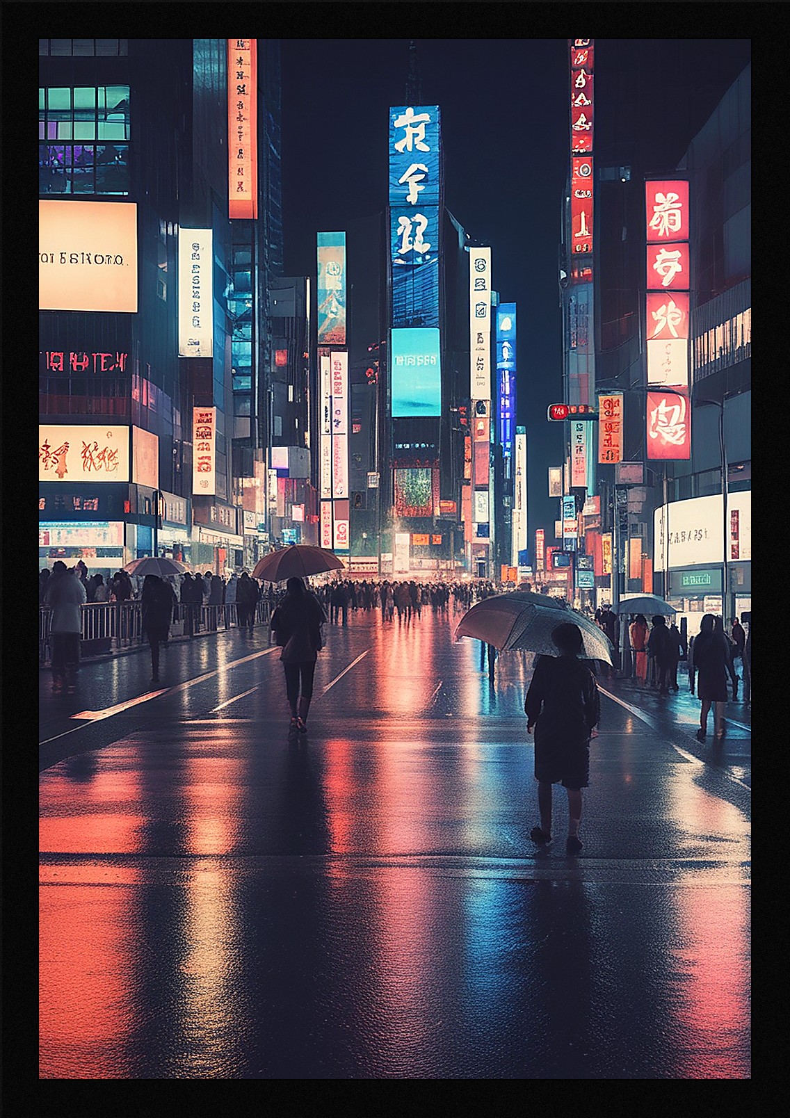Soft Tokyo Skyline Framed Wall Art Poster Canvas Print Picture
