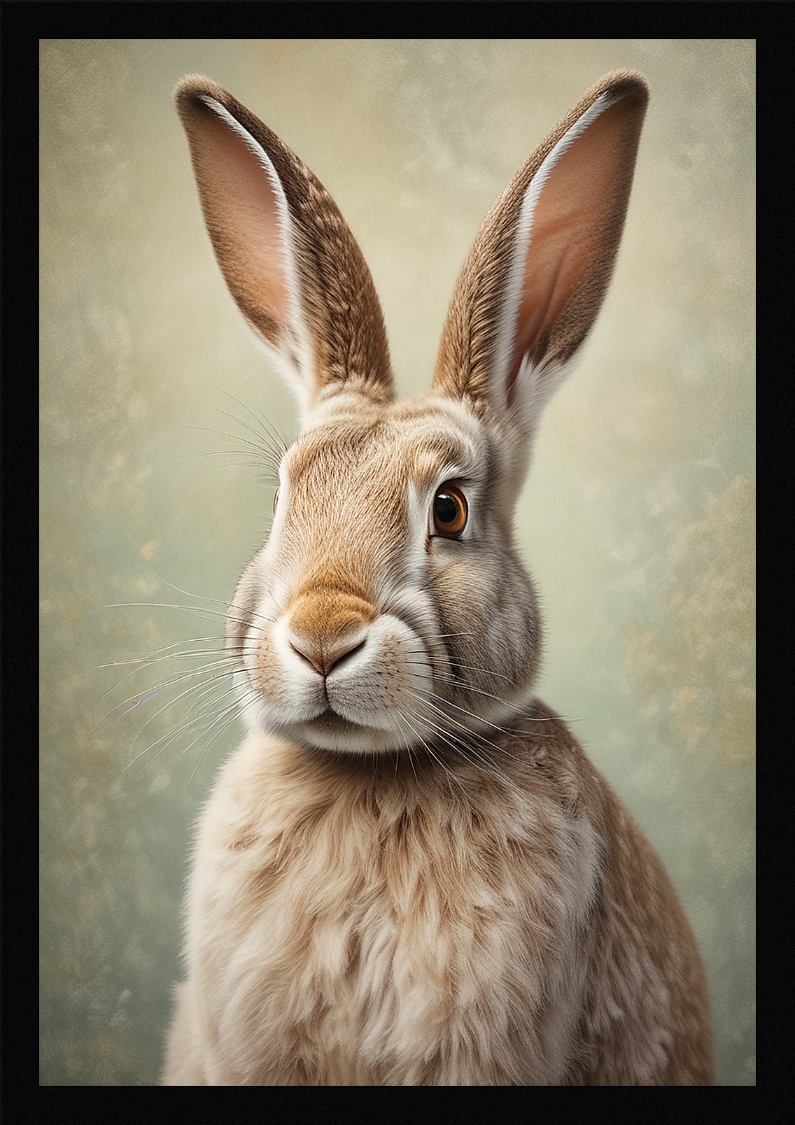 Intimate Rabbit Framed Wall Art Poster Canvas Print Picture