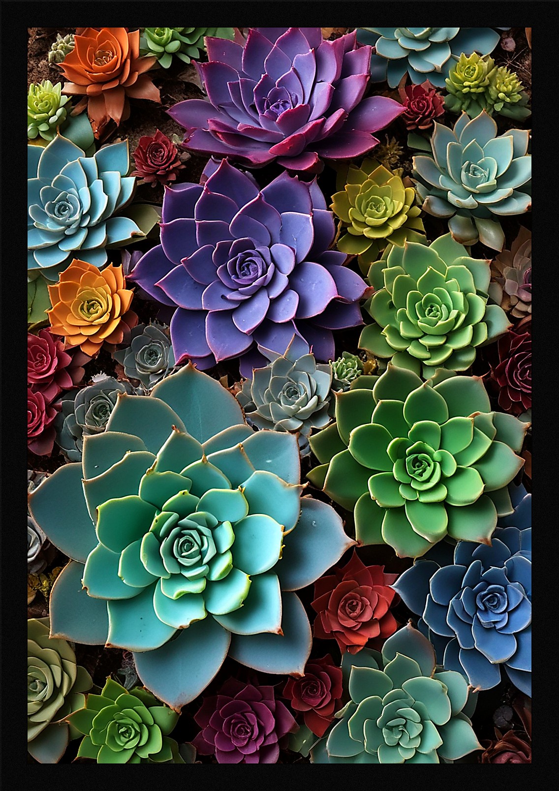 Modern Succulent Framed Wall Art Poster Canvas Print Picture