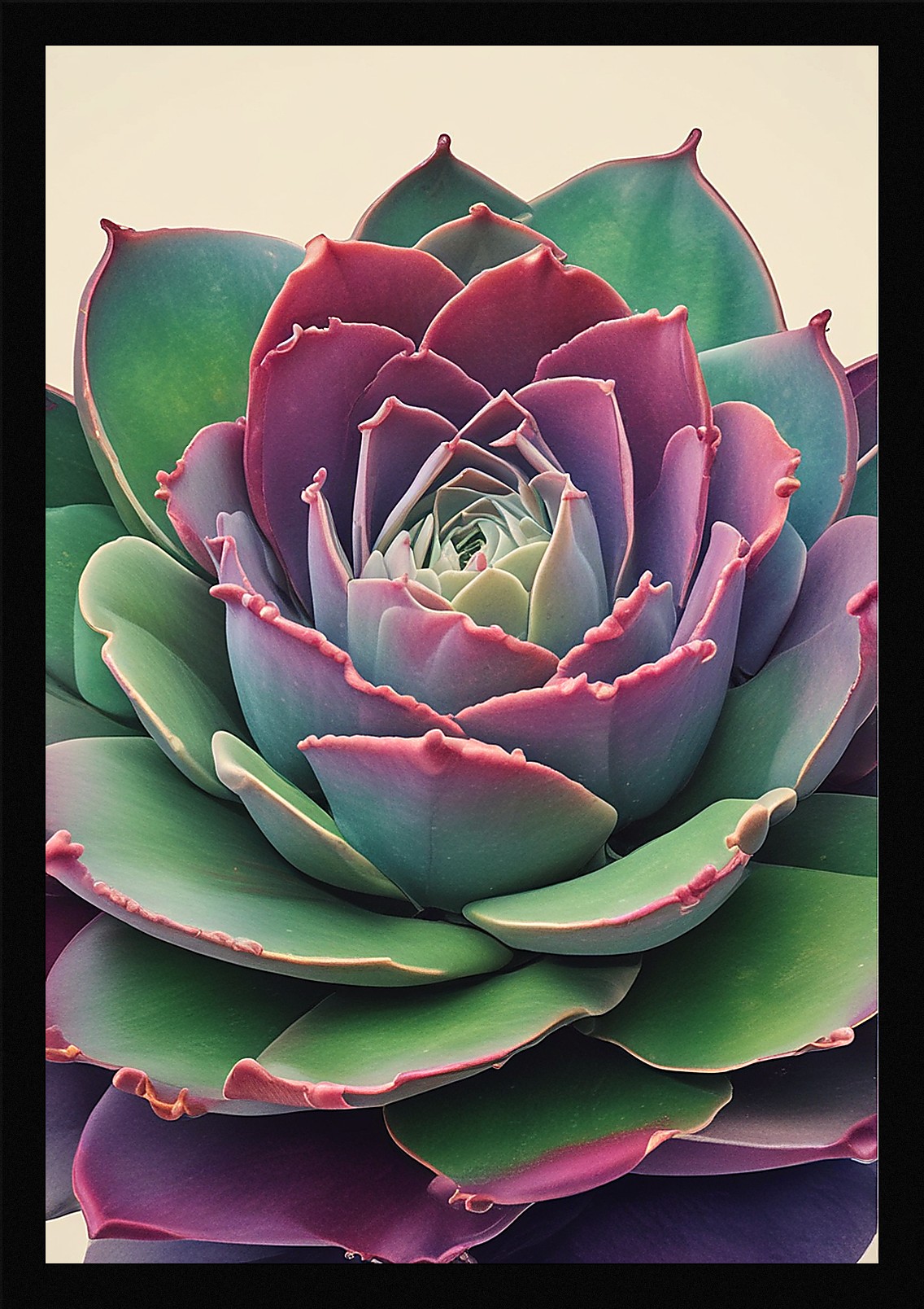 Modern Succulent Framed Wall Art Poster Canvas Print Picture