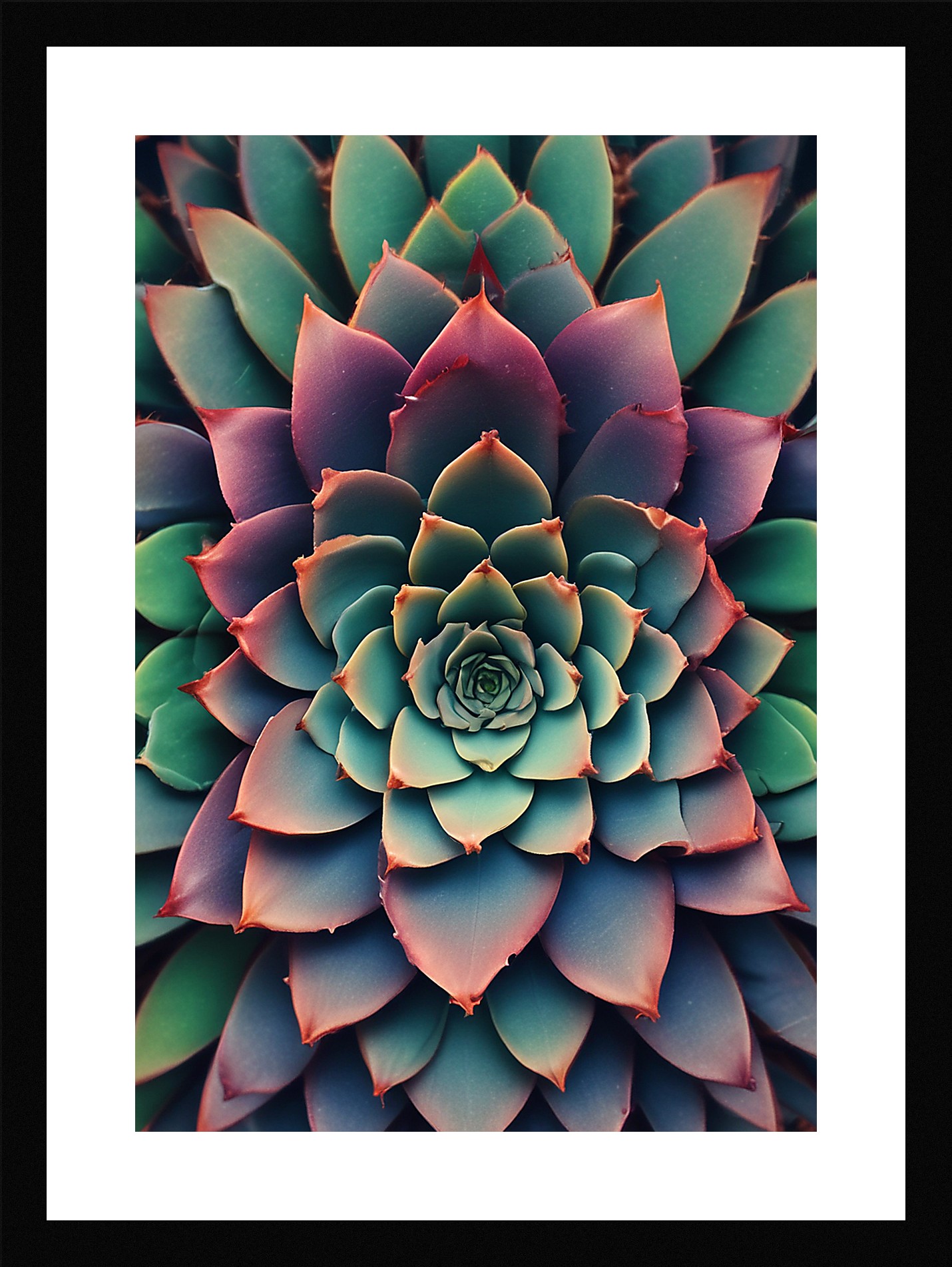 Modern Succulent Framed Wall Art Poster Canvas Print Picture