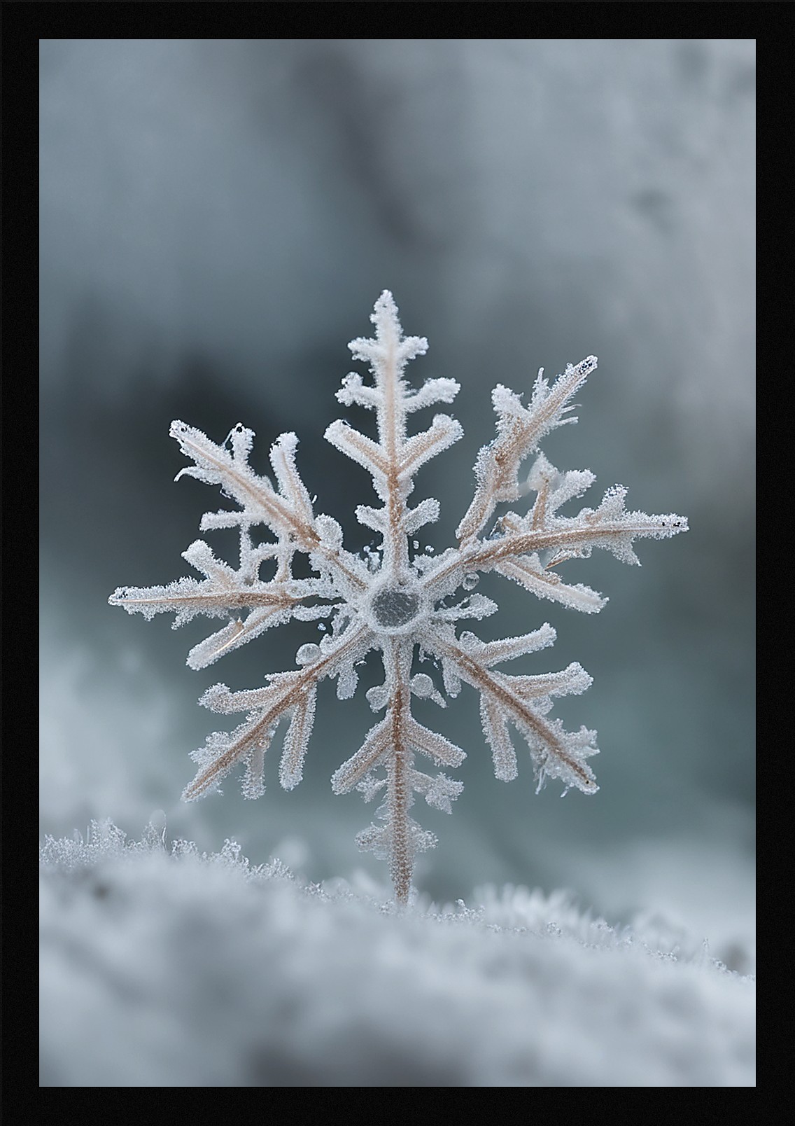 Serene Winter Snowscape Framed Wall Art Poster Canvas Print Picture