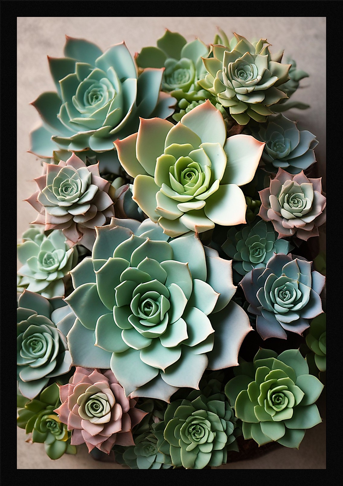 Modern Succulent Framed Wall Art Poster Canvas Print Picture