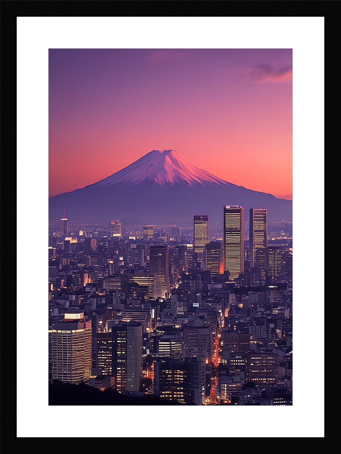 Intimate Tokyo Skyline Framed Wall Art Poster Canvas Print Picture