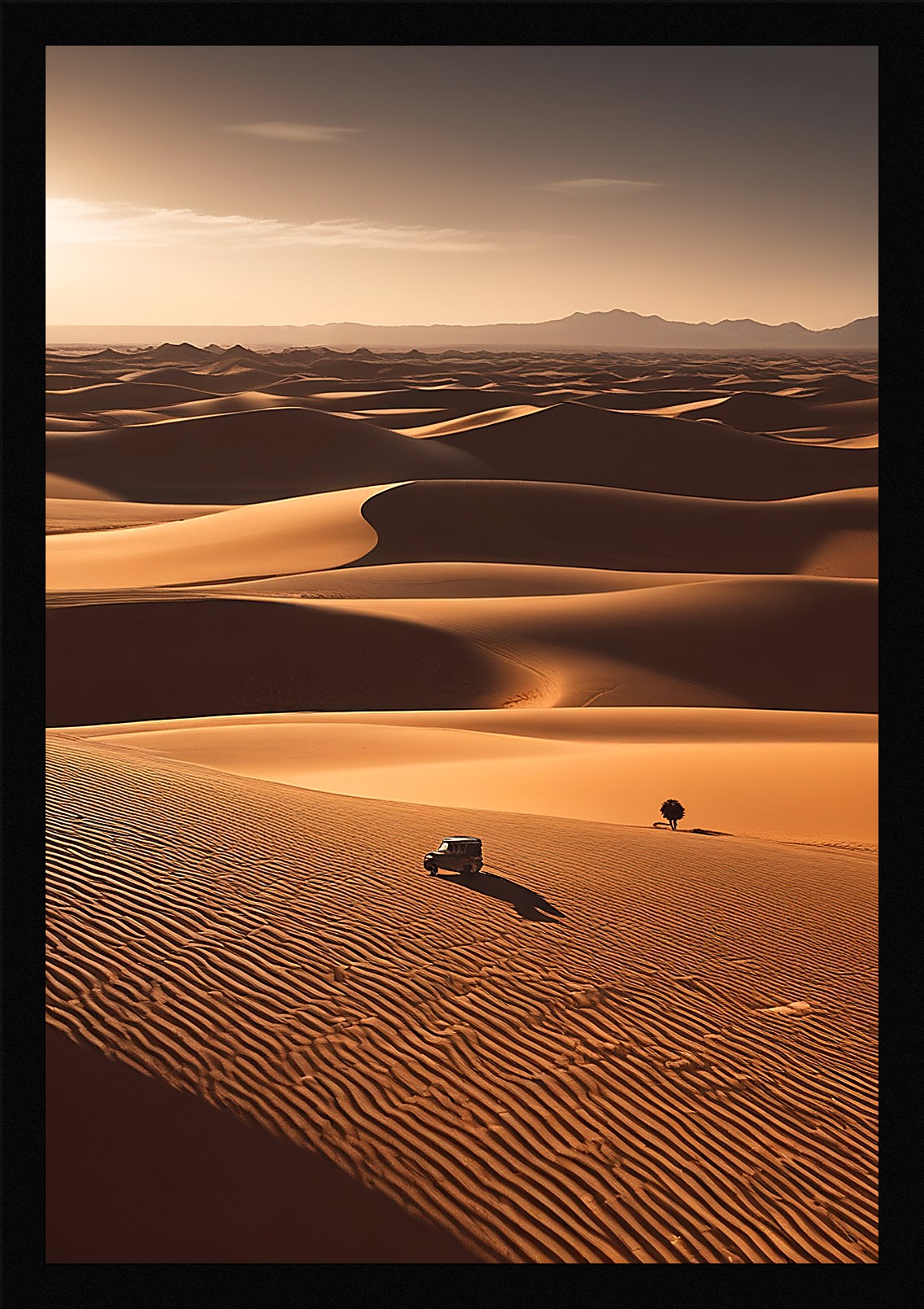 Dramatic Desert Dunes Framed Wall Art Poster Canvas Print Picture