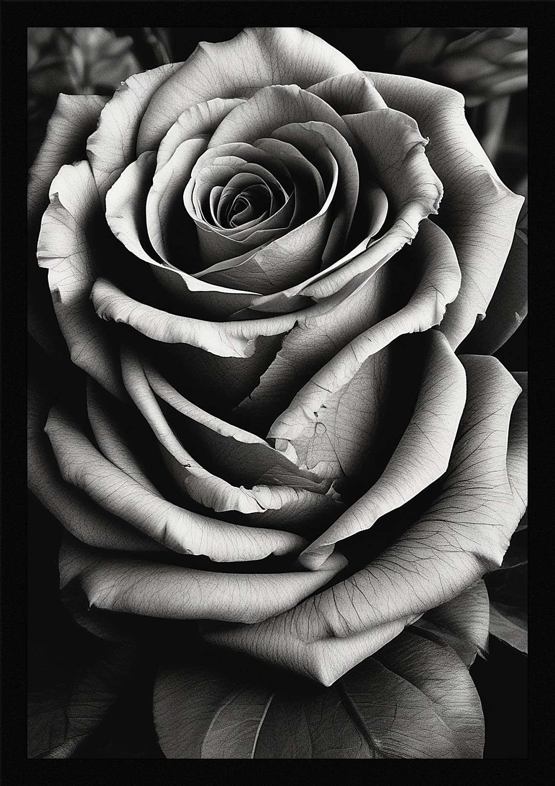 Moody Roses Framed Wall Art Poster Canvas Print Picture
