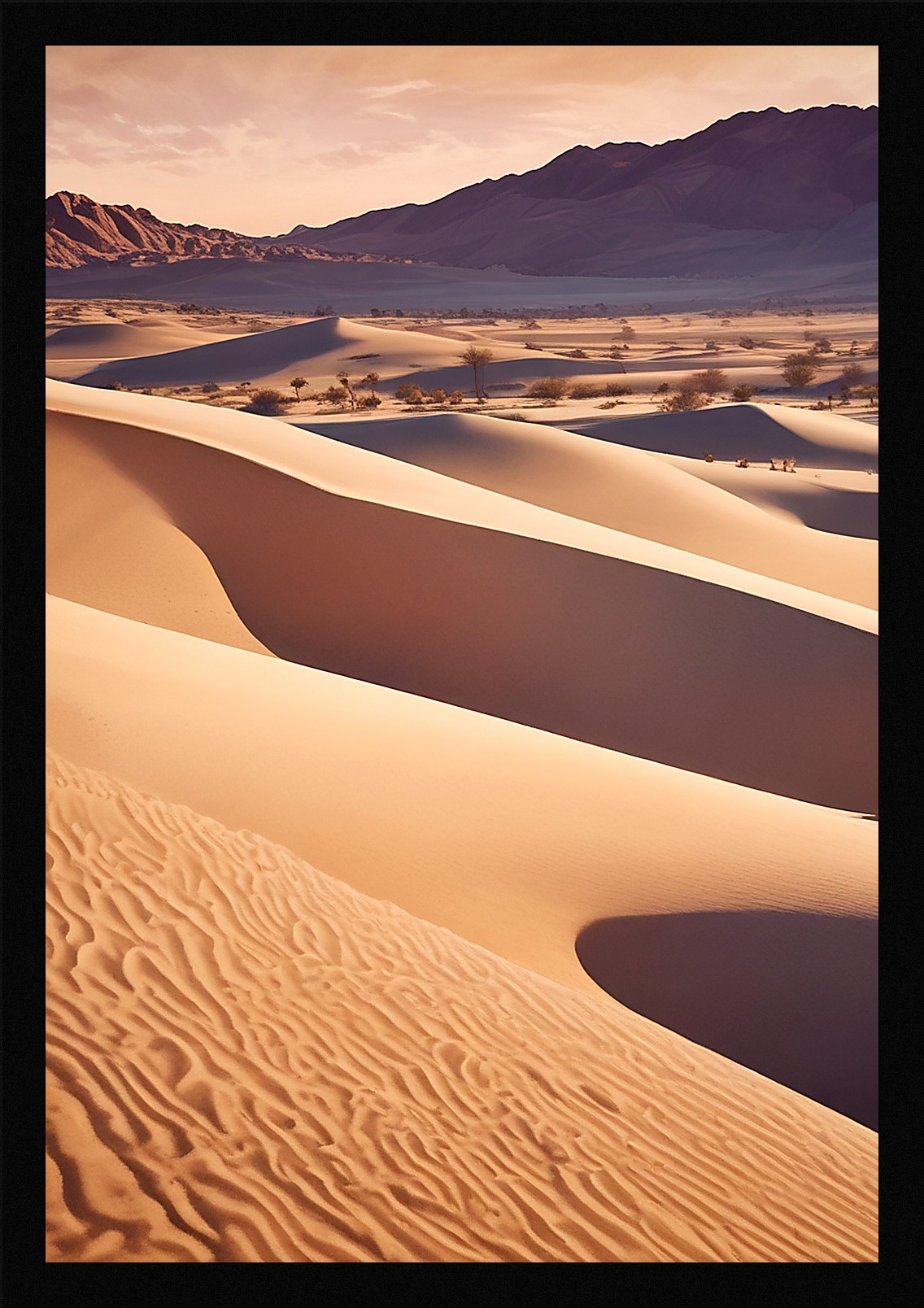 Bold Desert Dunes Framed Wall Art Poster Canvas Print Picture