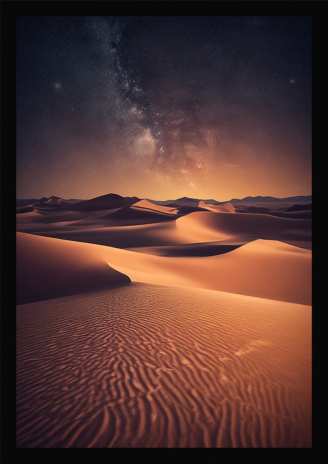 Nostalgic Desert Dunes Framed Wall Art Poster Canvas Print Picture