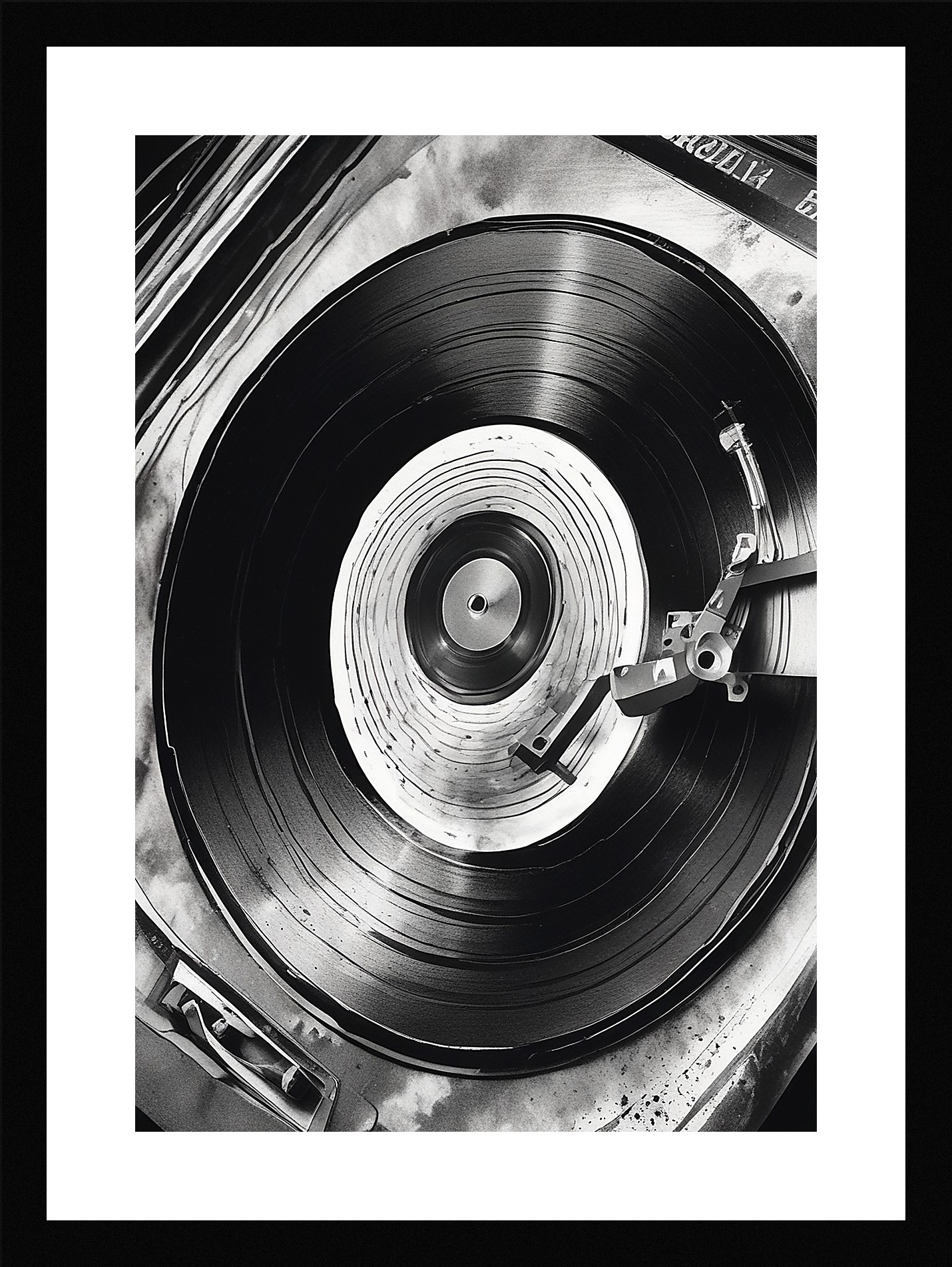 Dramatic Vinyl Record Framed Wall Art Poster Canvas Print Picture