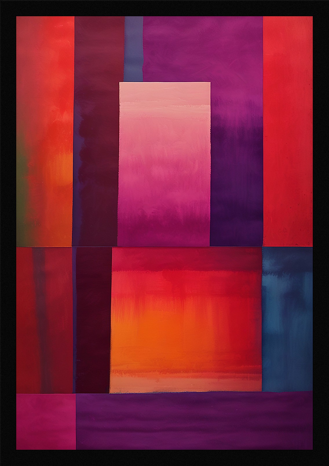 Bold Color Field Framed Wall Art Poster Canvas Print Picture