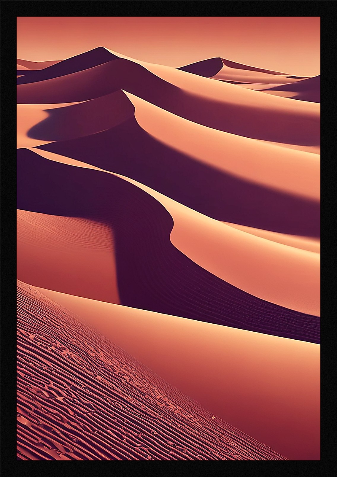 Bold Desert Dunes Framed Wall Art Poster Canvas Print Picture