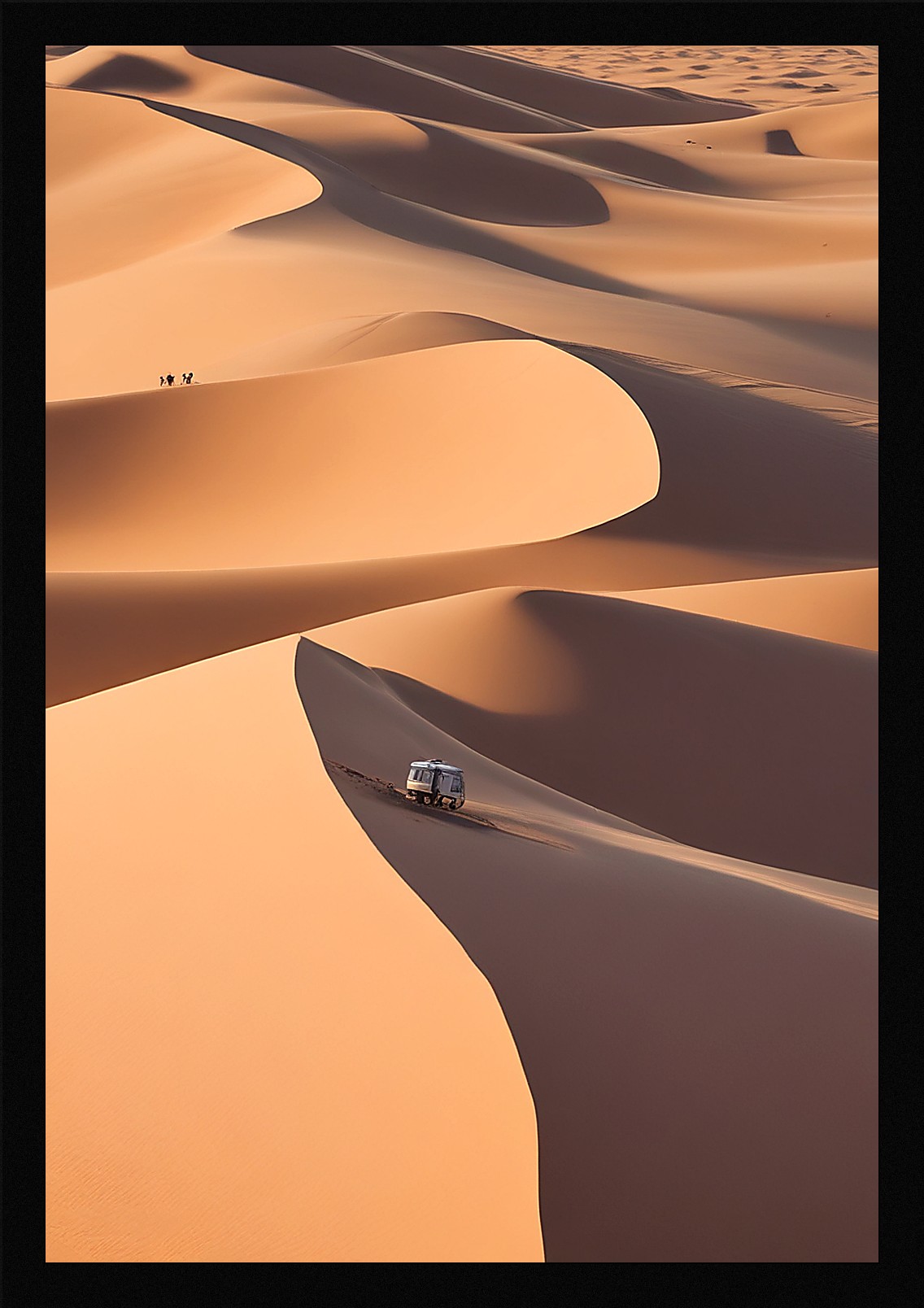 Dramatic Desert Dunes Framed Wall Art Poster Canvas Print Picture