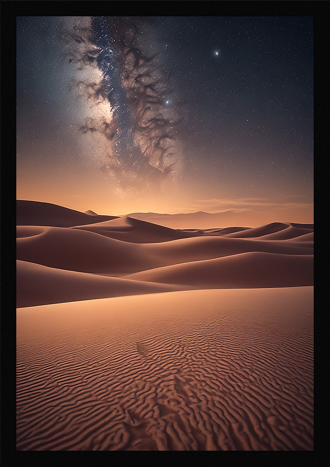 Dramatic Desert Dunes Framed Wall Art Poster Canvas Print Picture