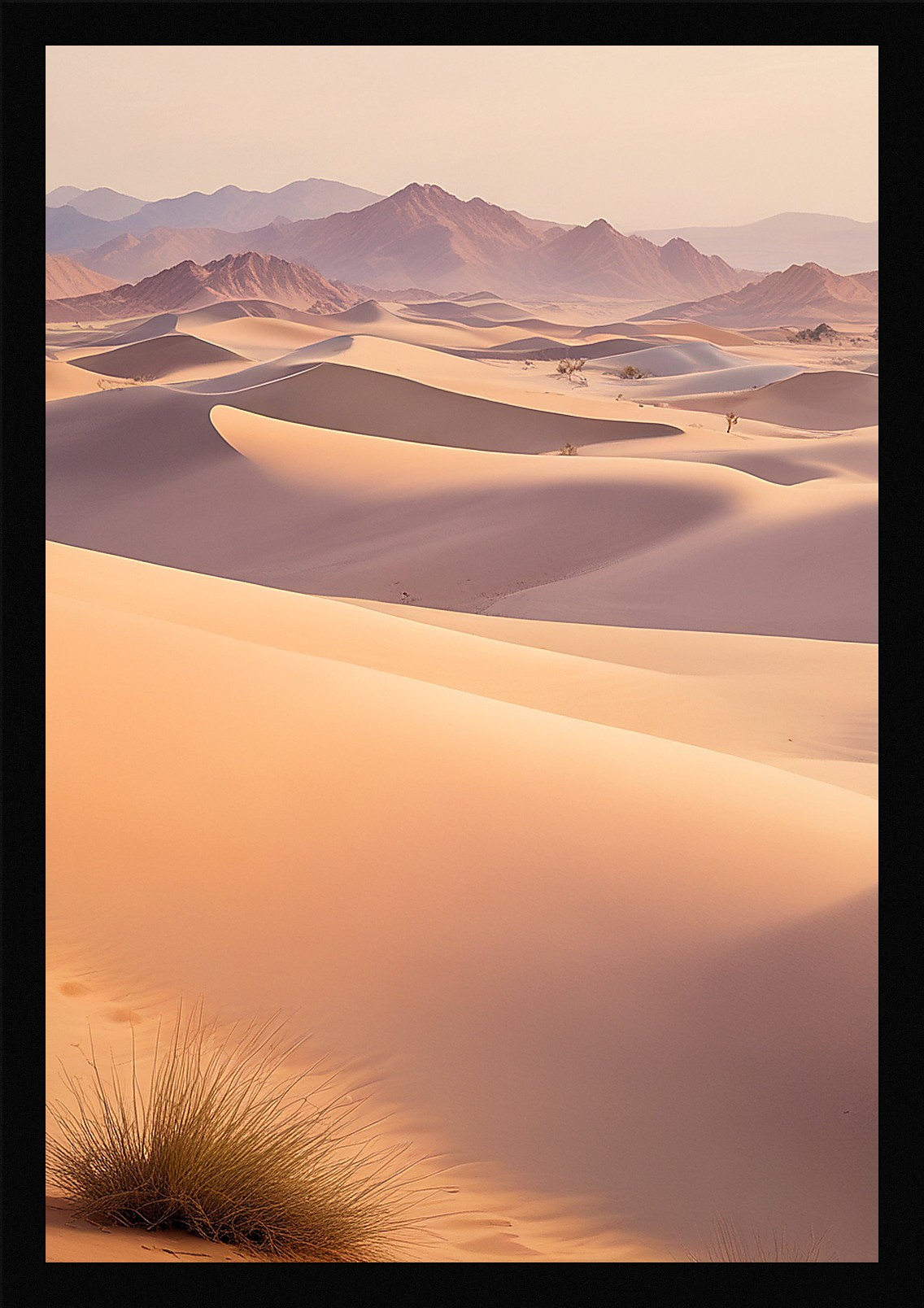 Soft Desert Dunes Framed Wall Art Poster Canvas Print Picture