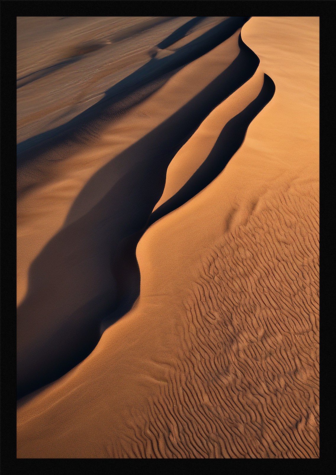 Dramatic Desert Dunes Framed Wall Art Poster Canvas Print Picture