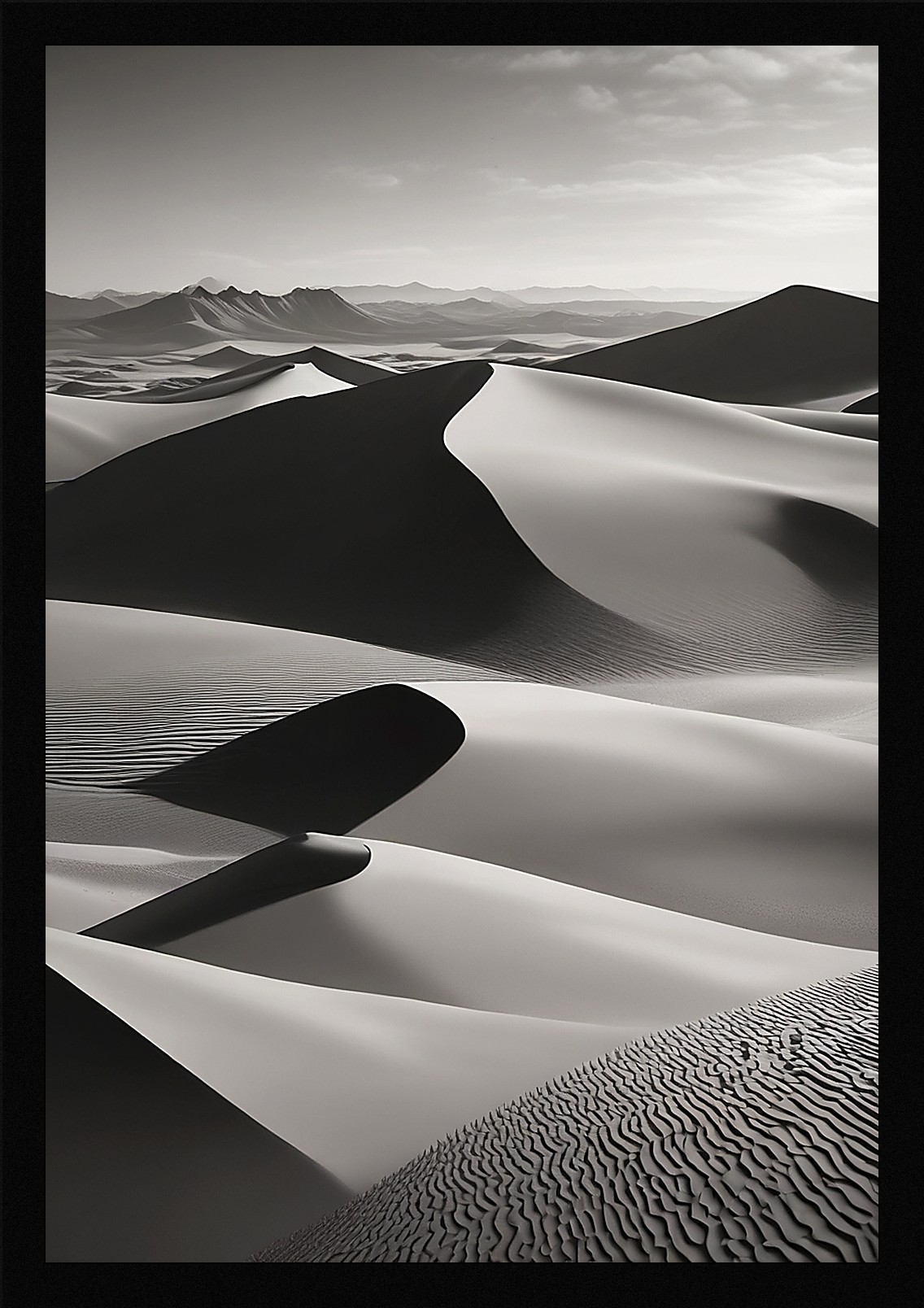 Dramatic Desert Dunes Framed Wall Art Poster Canvas Print Picture