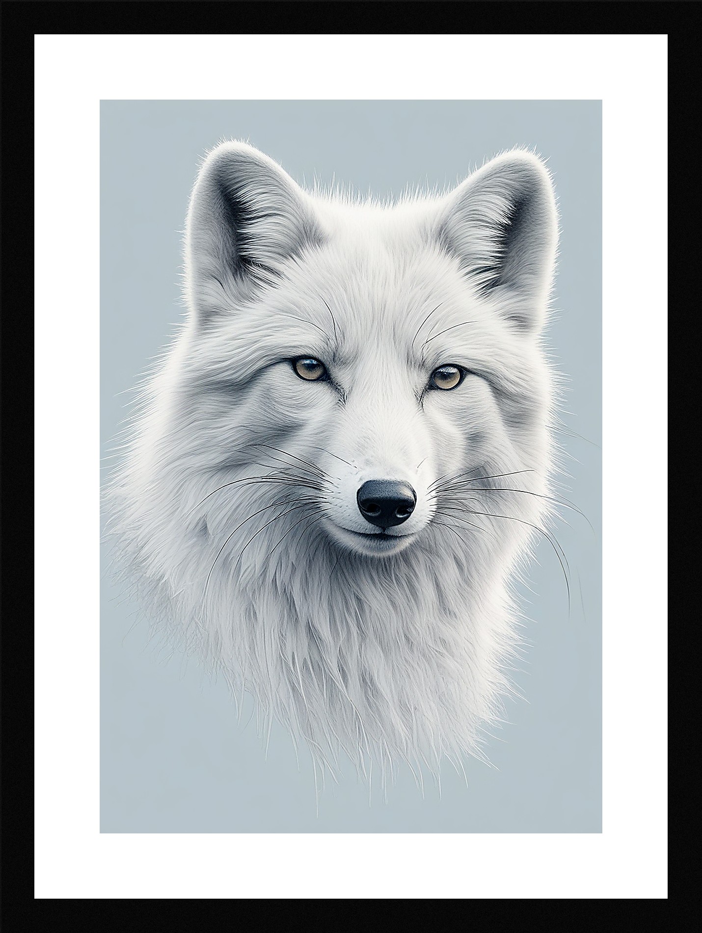 Intimate Arctic Fox Framed Wall Art Poster Canvas Print Picture