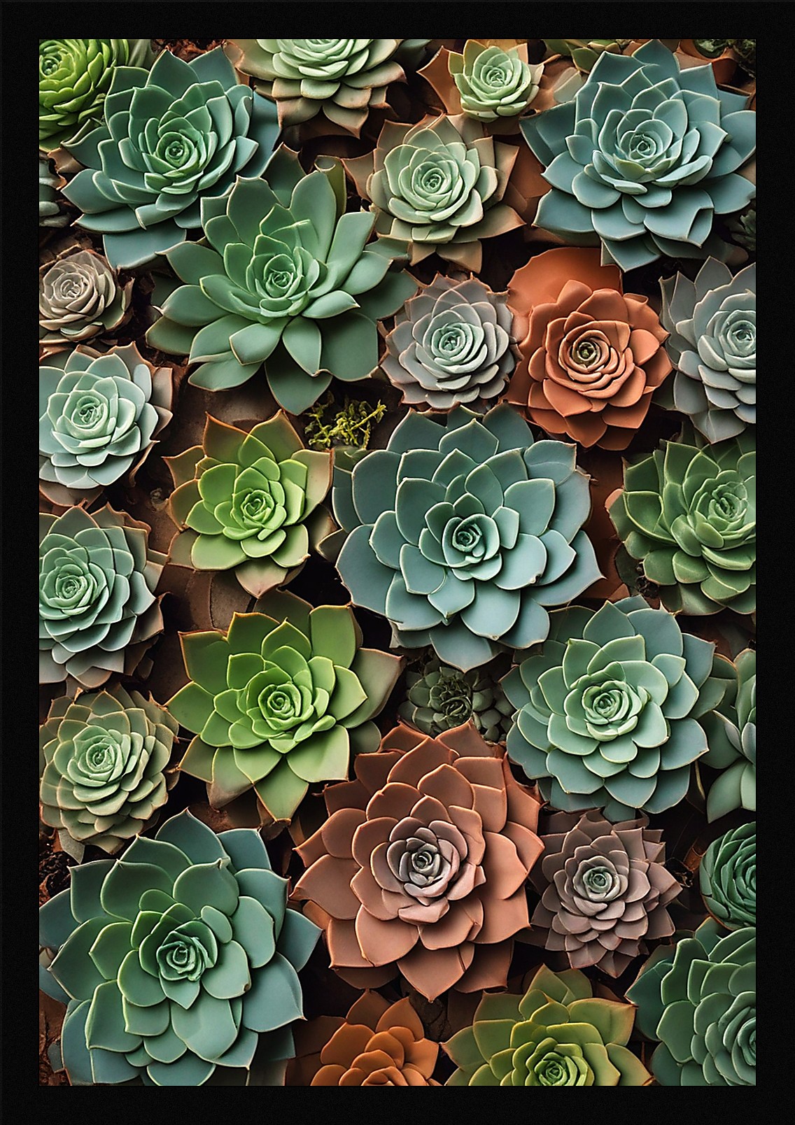 Modern Succulent Framed Wall Art Poster Canvas Print Picture