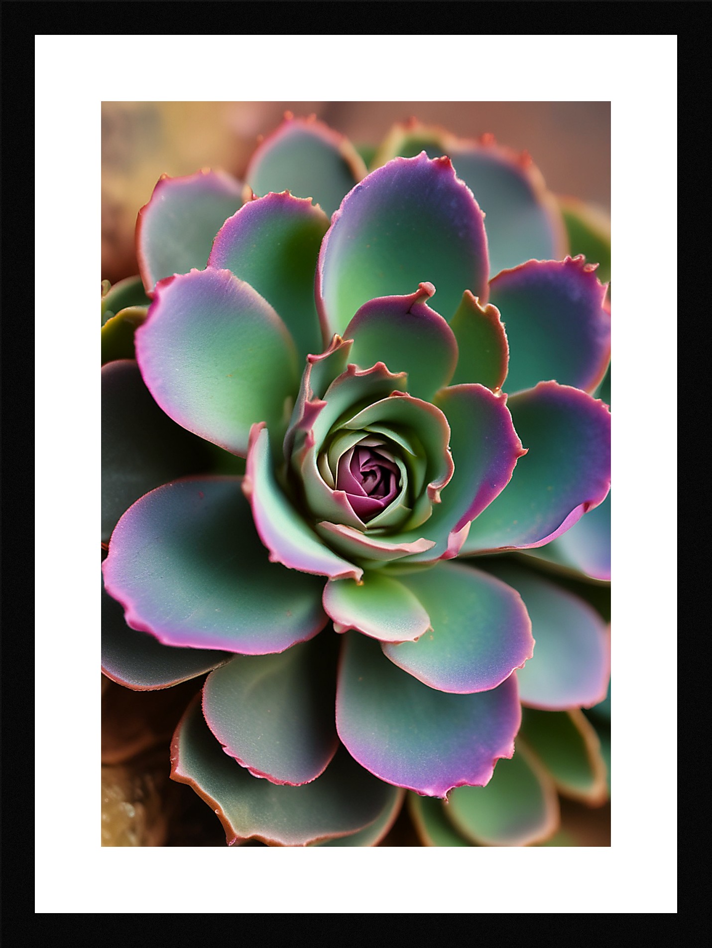 Modern Succulent Framed Wall Art Poster Canvas Print Picture