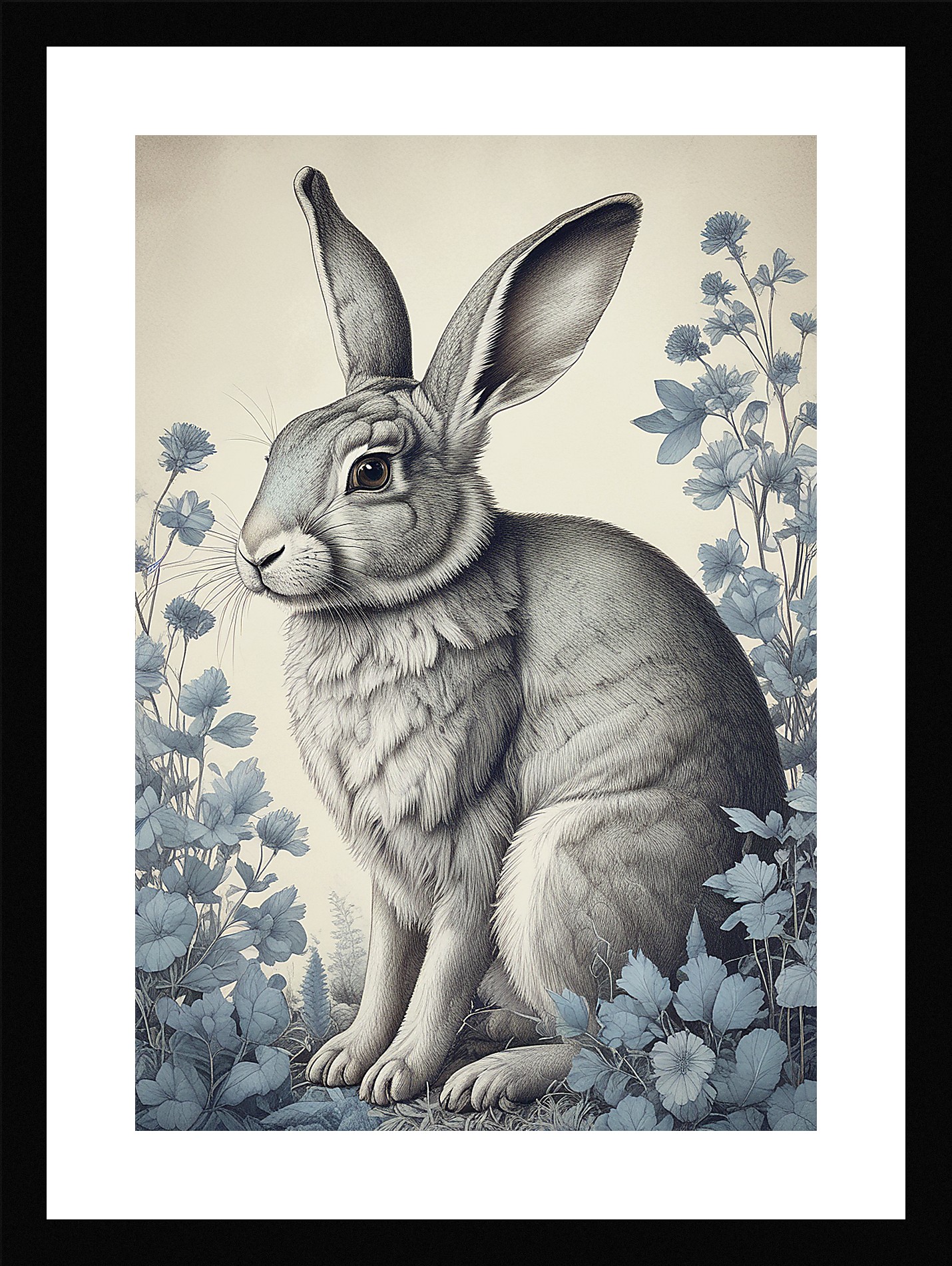 Epic Rabbit Framed Wall Art Poster Canvas Print Picture