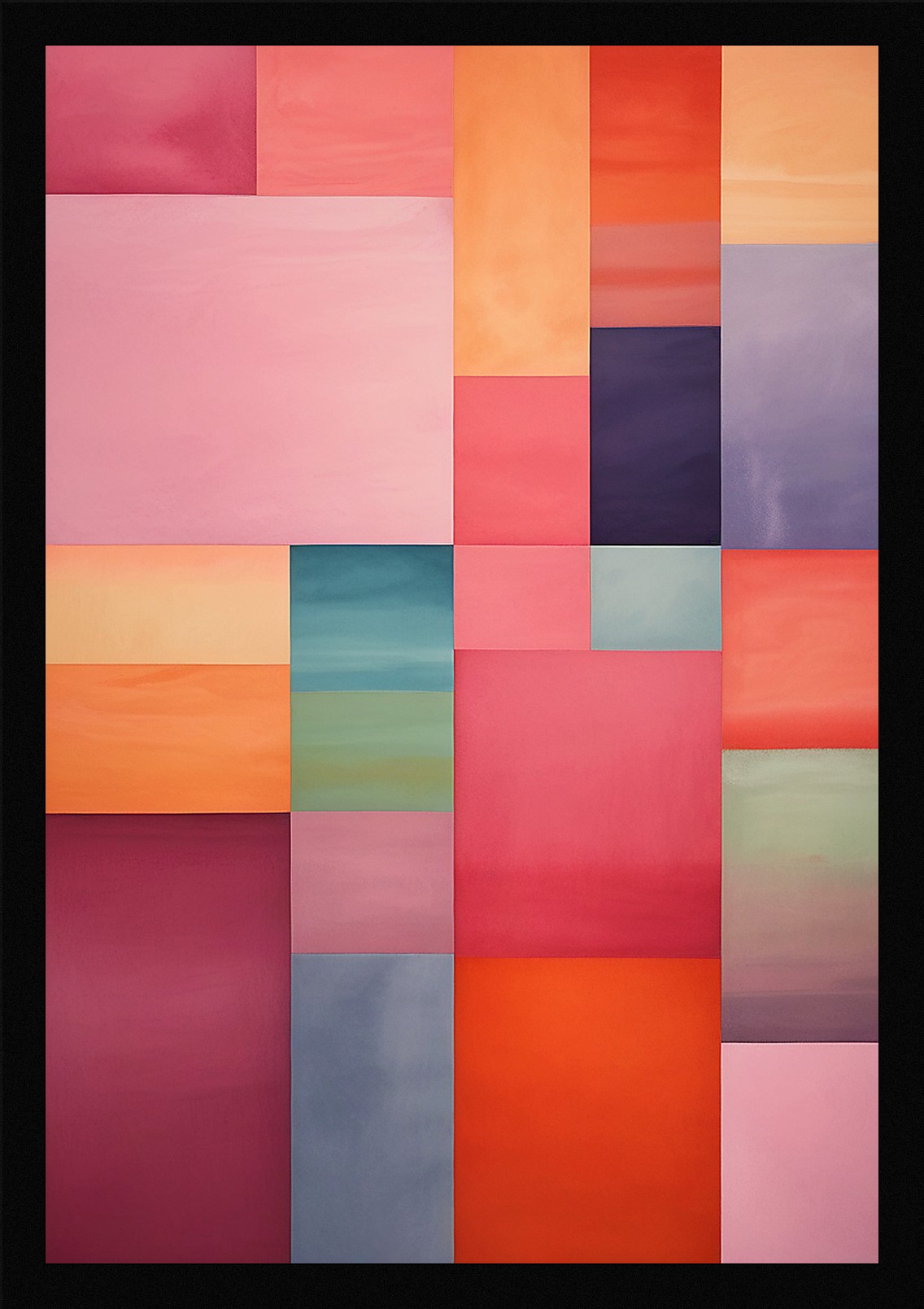 Bold Color Field Framed Wall Art Poster Canvas Print Picture