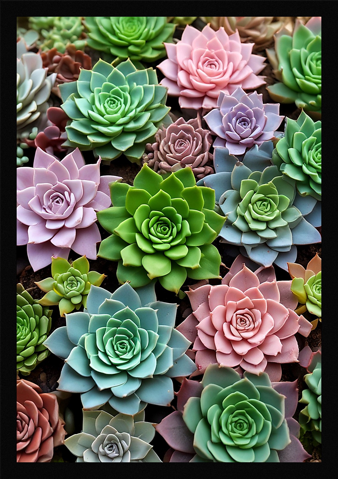 Modern Succulent Framed Wall Art Poster Canvas Print Picture