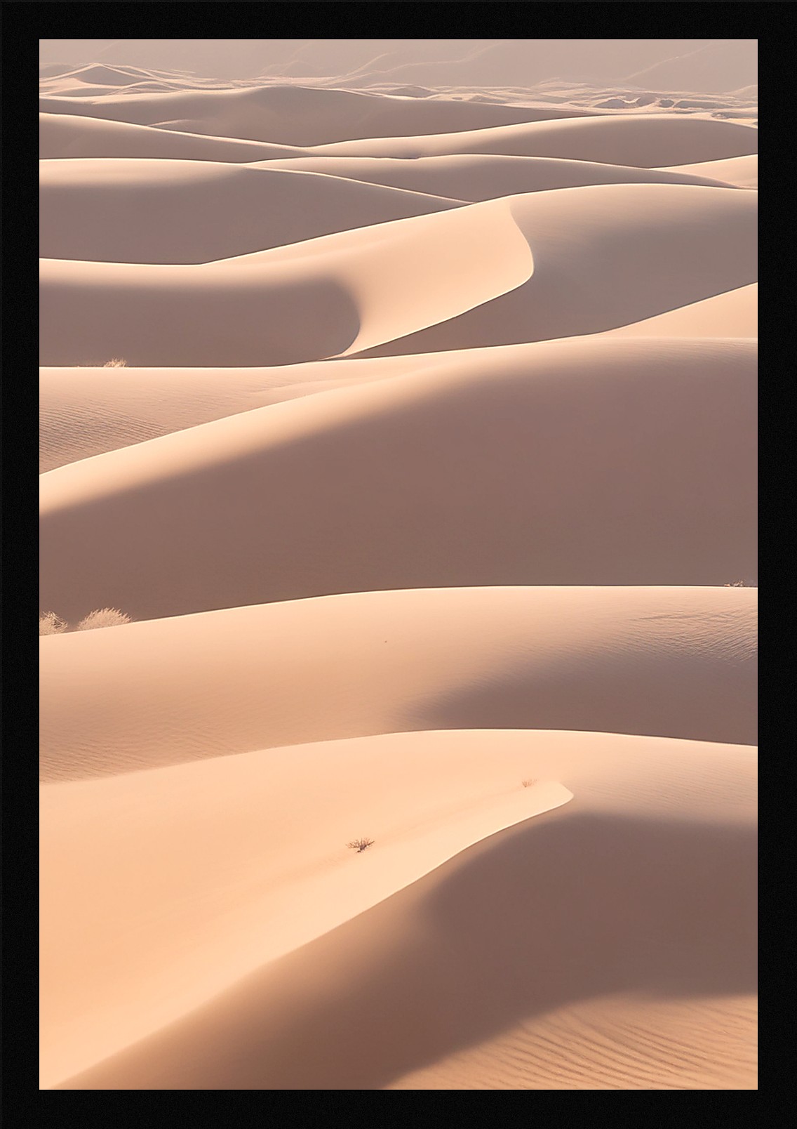 Soft Desert Dunes Framed Wall Art Poster Canvas Print Picture